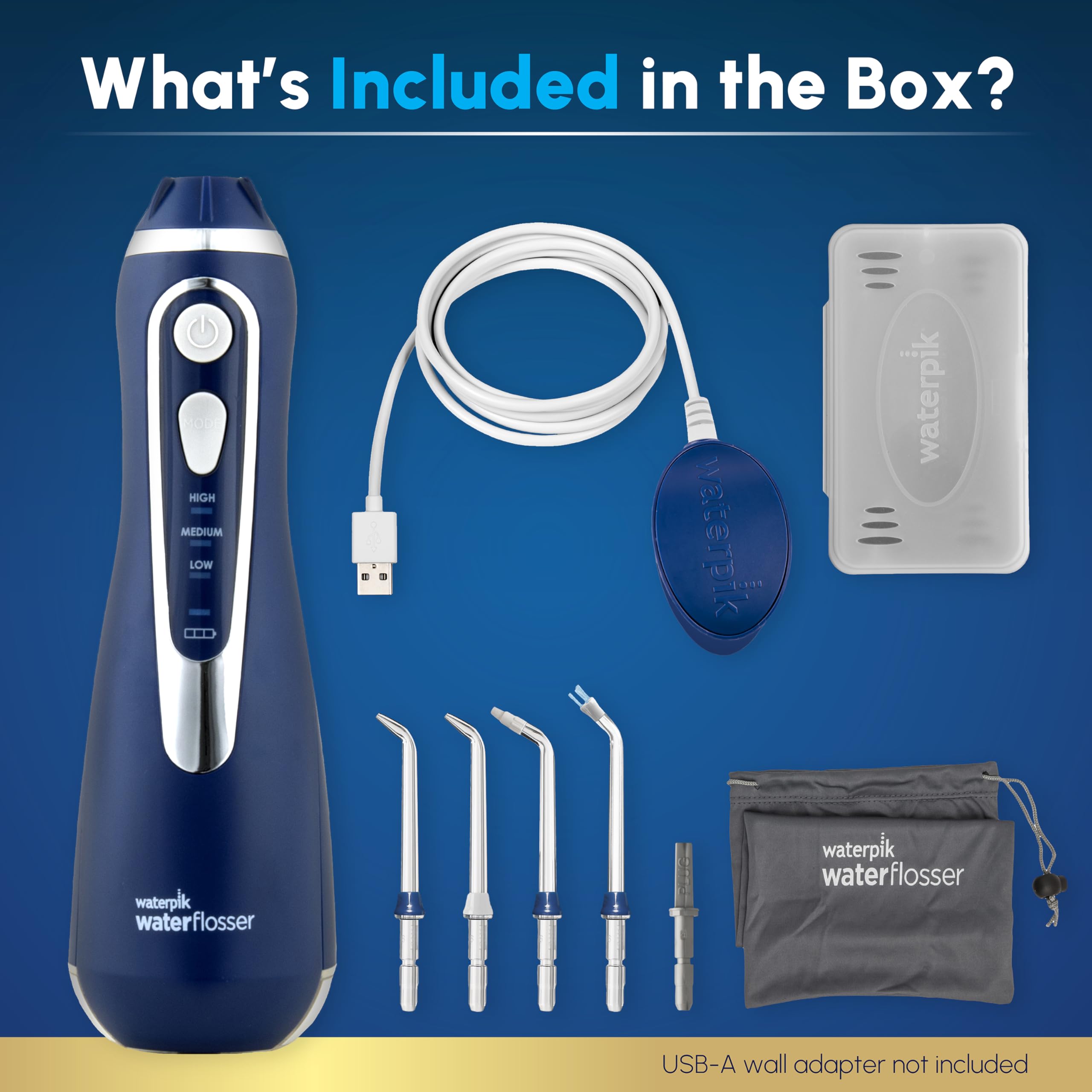 Waterpik Cordless Advanced Portable Water Flosser, Rechargeable, Blue - Waterpik Official Product View 4