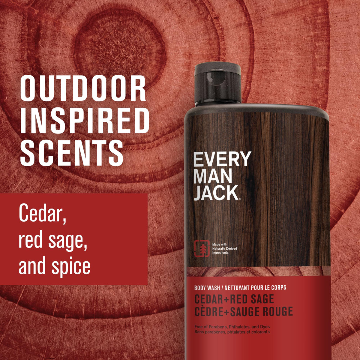 Every Man Jack Hydrating Body Wash for Men Cedar Red Sage - Every Man Jack Official Imagery - 4