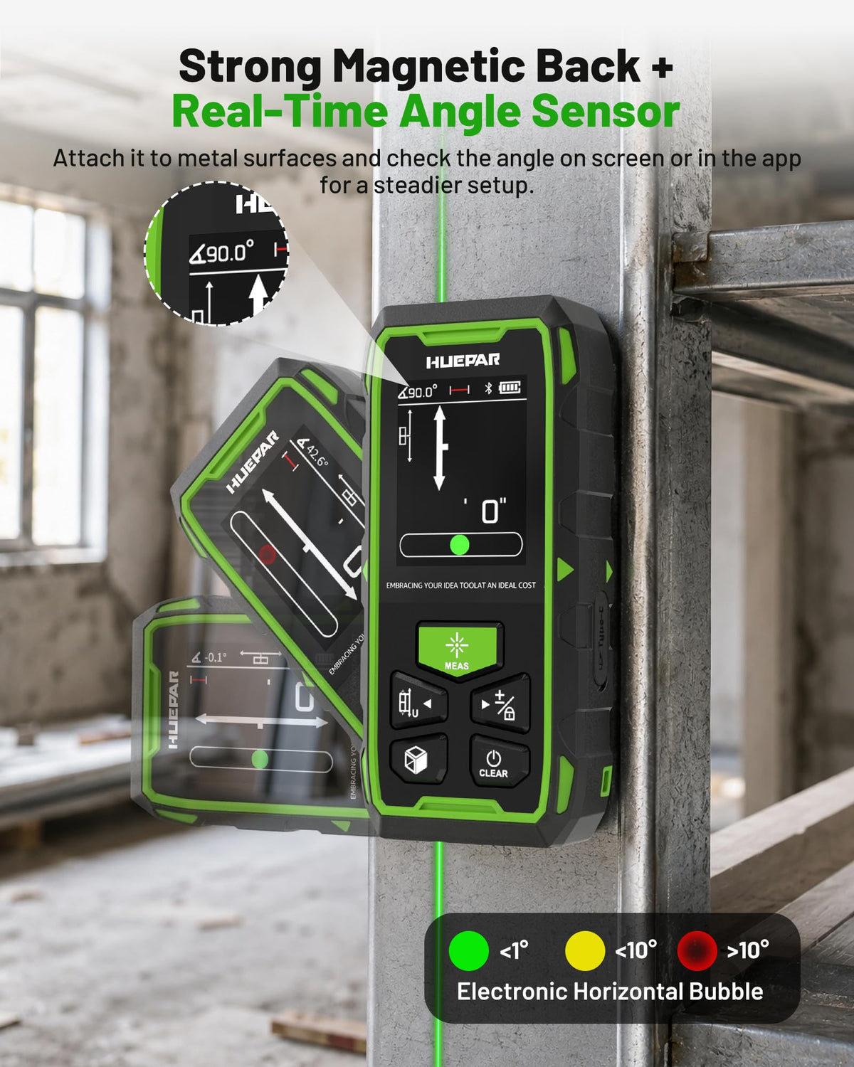 Huepar 2026 Upgraded Dual Laser Measuring Tool 395Ft Phone - Huepar Official Imagery - 8