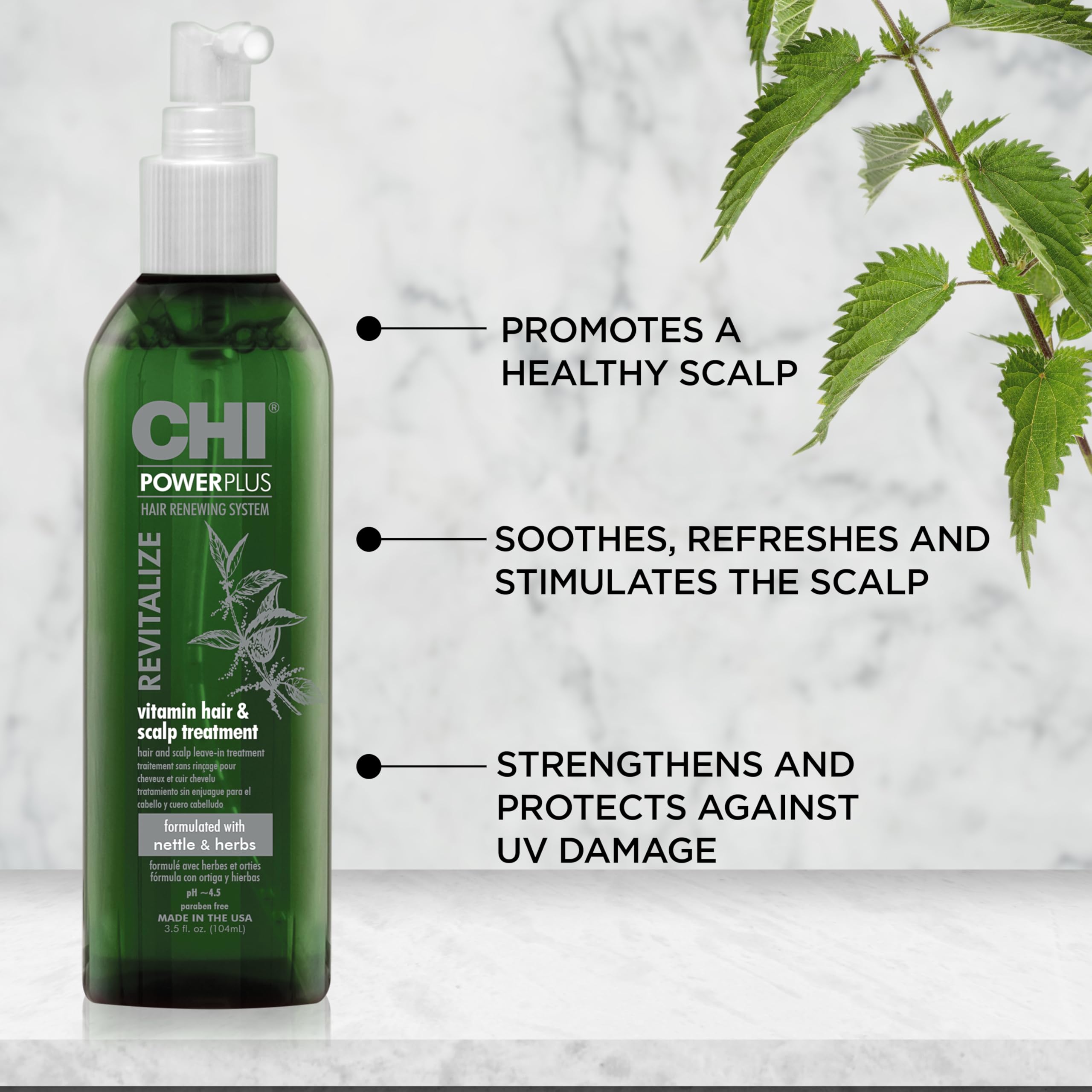 CHI PowerPlus Revitalizing Hair Treatment, Relieves Tightness & Dryness, Made With Botanicals & Vitamins to Nourish, Balance & Stimulate Scalp, 3 Oz