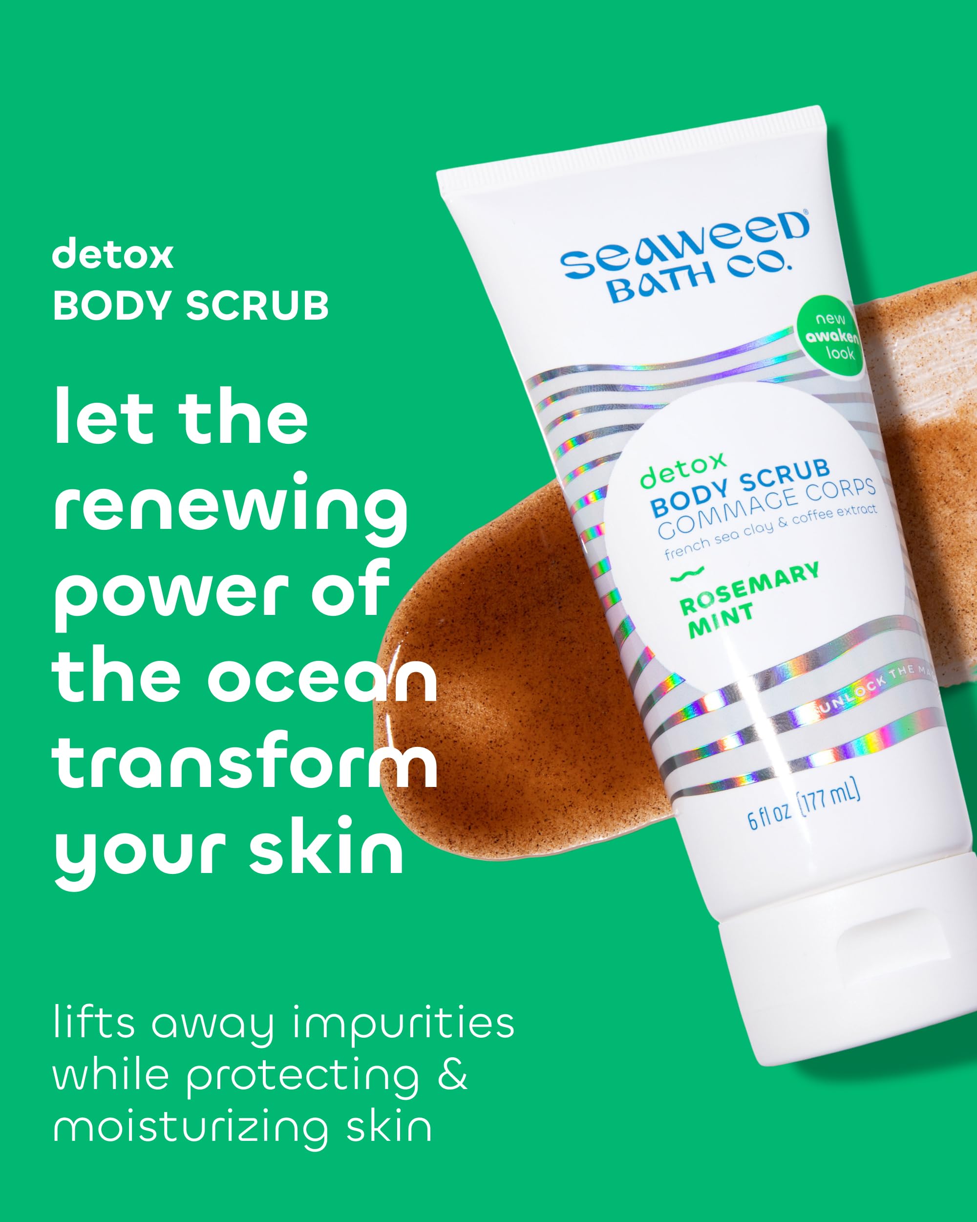 The Seaweed Bath Co. Seaweed Bath Co. Detox Body Scrub, Rosemary Mint - The Seaweed Bath Co. Official Product View 3