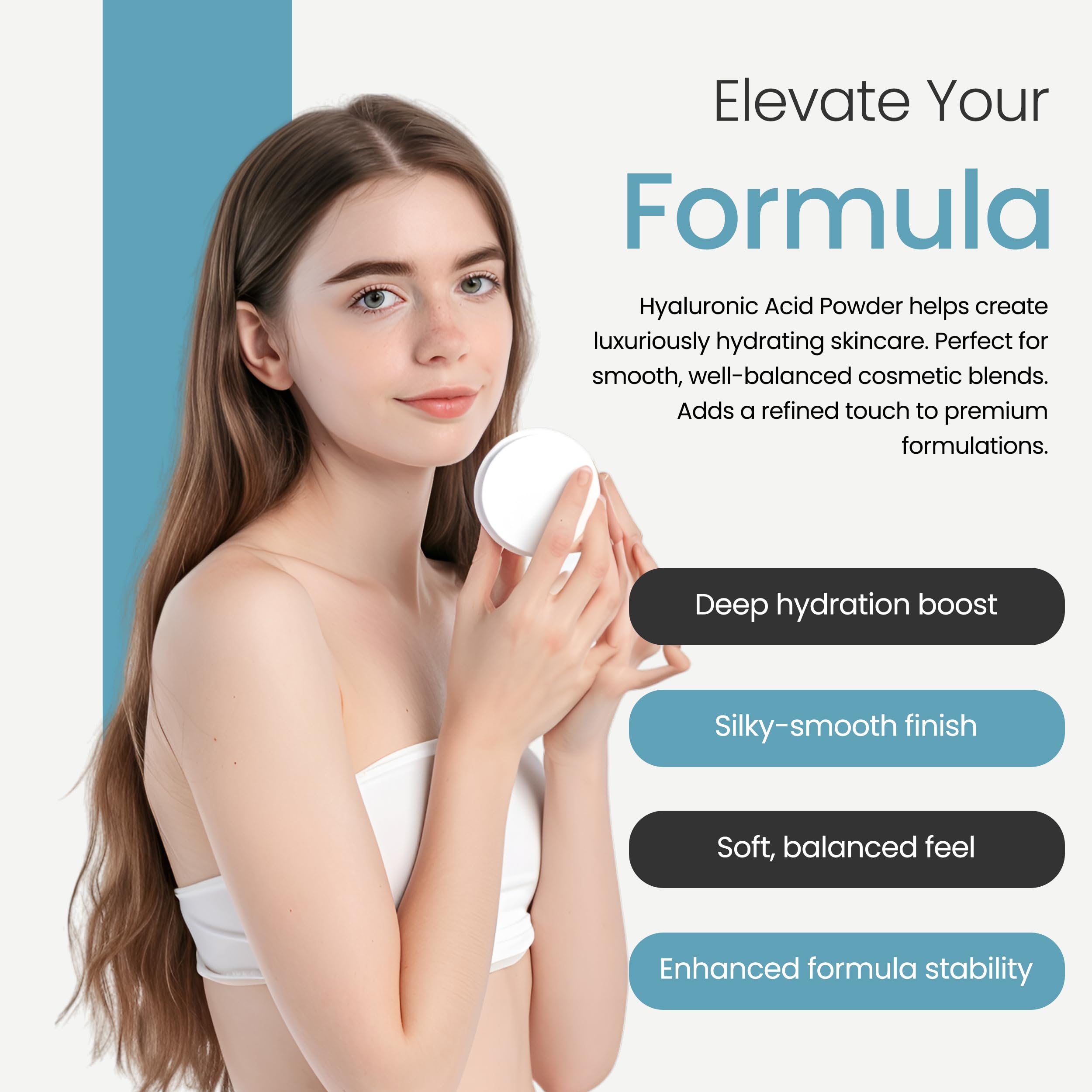 Talsen Chemicals Pure Hyaluronic Acid Powder 1800 kDa+ Natural Cosmetic Grade, - Talsen Chemicals Official Product View 5