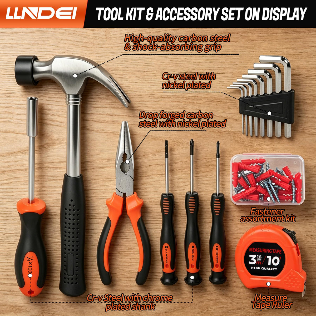 LLNDEI 80pcs Tool Box Set with 3 6V Electric Screwdriver - LLNDEI Official Imagery - 5