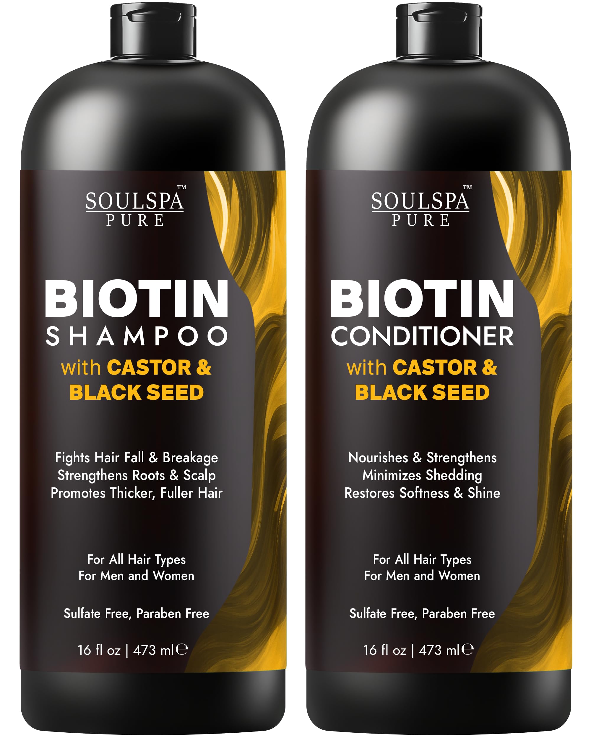 SOULSPA PURE Biotin Shampoo and Conditioner Set with Keratin - 16 fl oz Each - SOULSPA PURE Official Product View 10