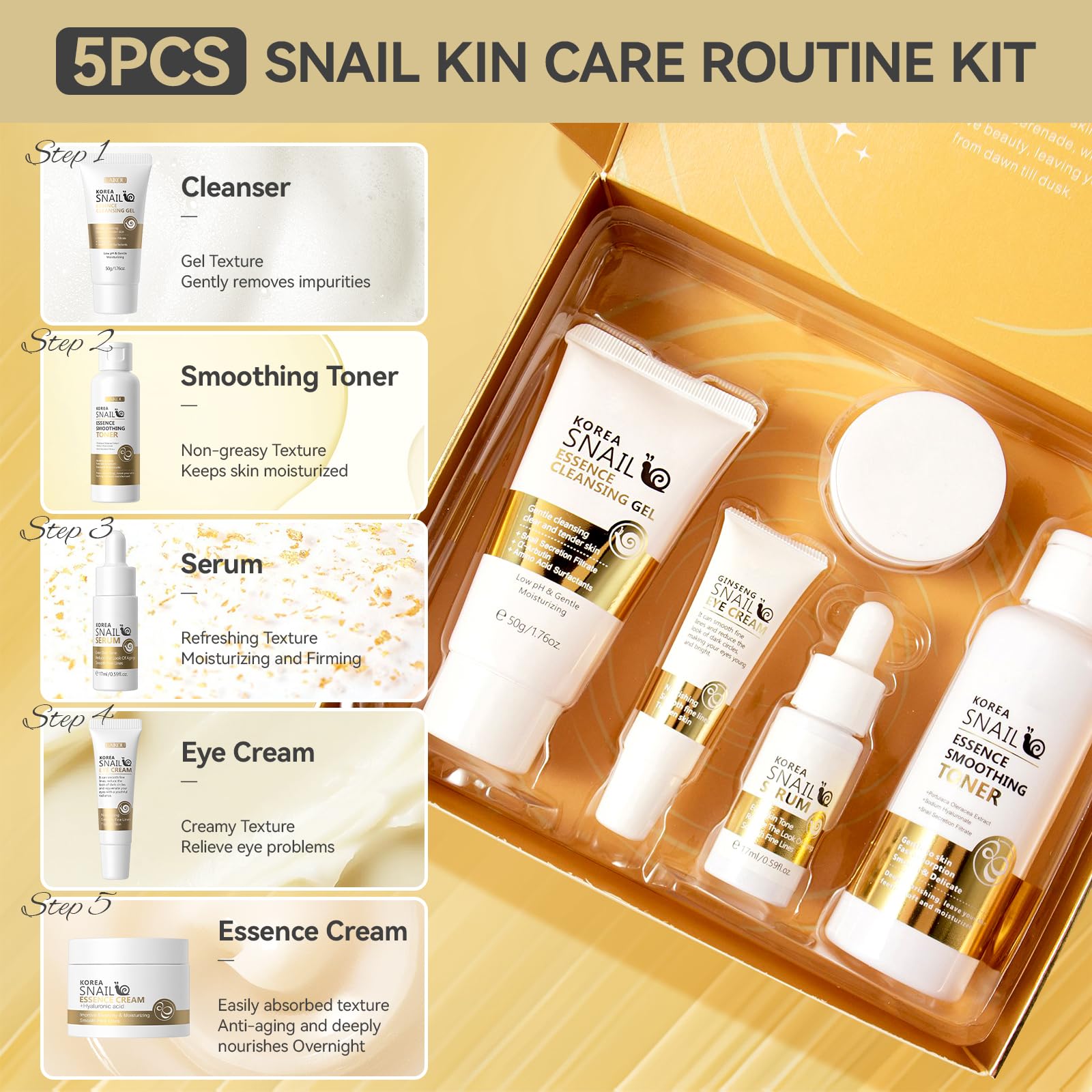 Skin Care Set, Face Snail Revitalizing Skin Care Sets &amp; - Onkessy