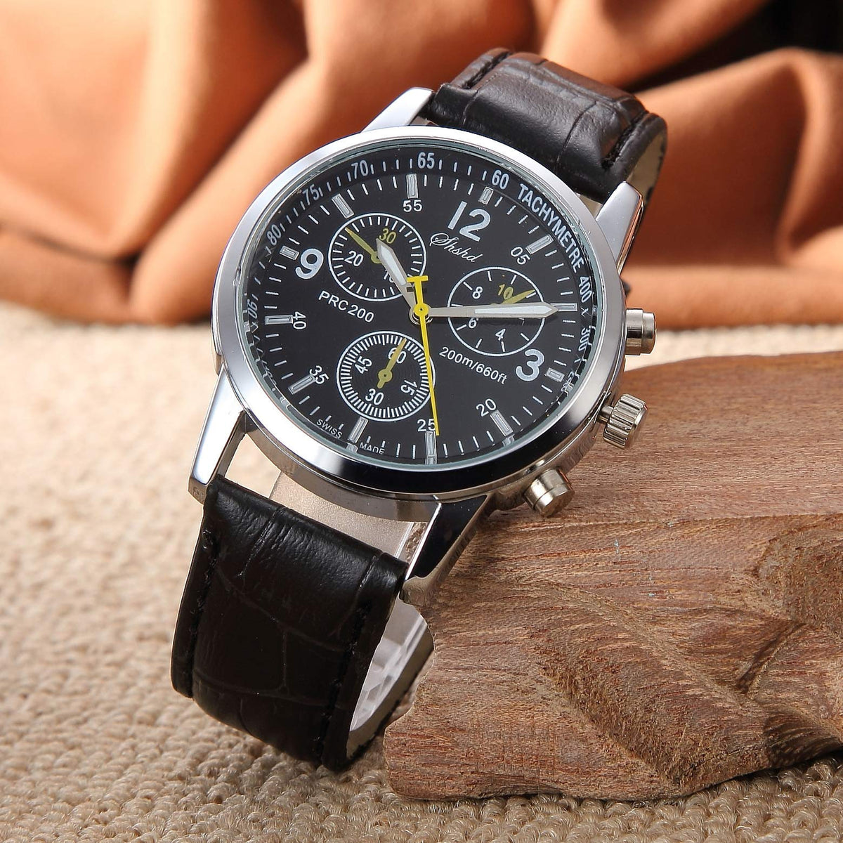 6 Pack Men s Leather Quartz Watch Geneva Casual Dress Wrist - yunanwa Official Imagery - 5