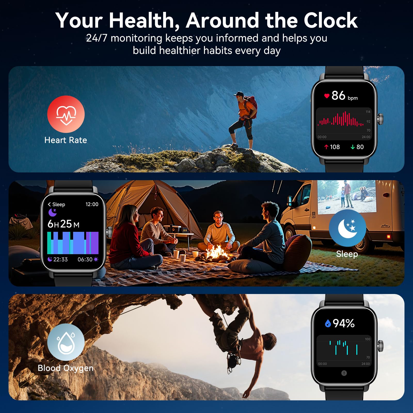 iBesi Smart Watches for Men Women with Alexa Built-in, Bluetooth Call, - View 4