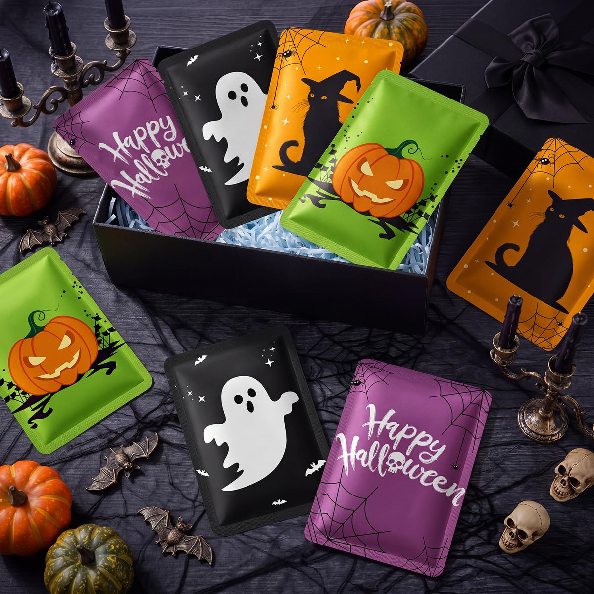 Batiyeer 12 Pcs Halloween Facial Mask Gift Spooky Basket - Batiyeer Official Imagery - 5