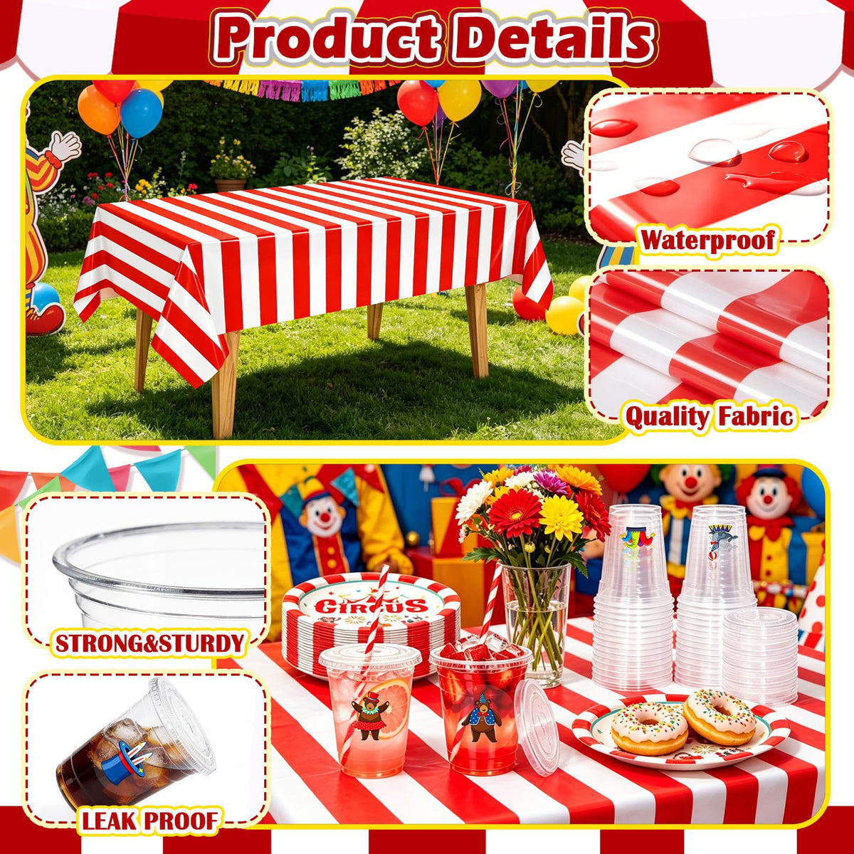 Circus Carnival Party Tableware and 16oz Disposable Cups - TgtherVibe Official Imagery - 5