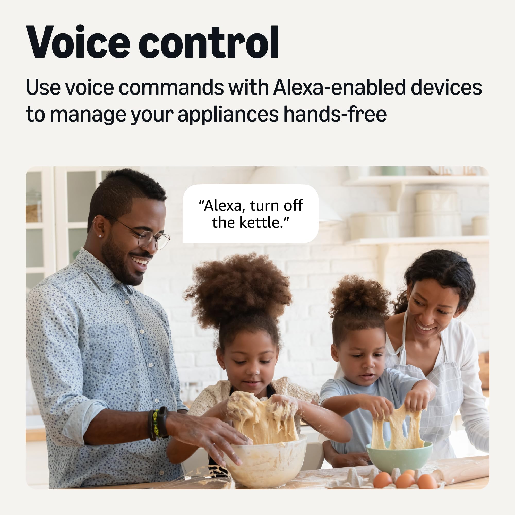 Amazon Basics Smart Plug, Works with Alexa Only, Voice Control, Remote APP Contr - Amazon Basics Official Product View 3
