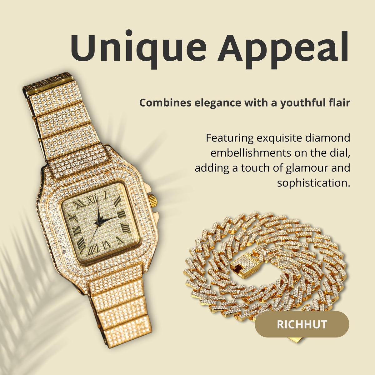 Diamond Watch for Men Guys - richhut Official Imagery - 6