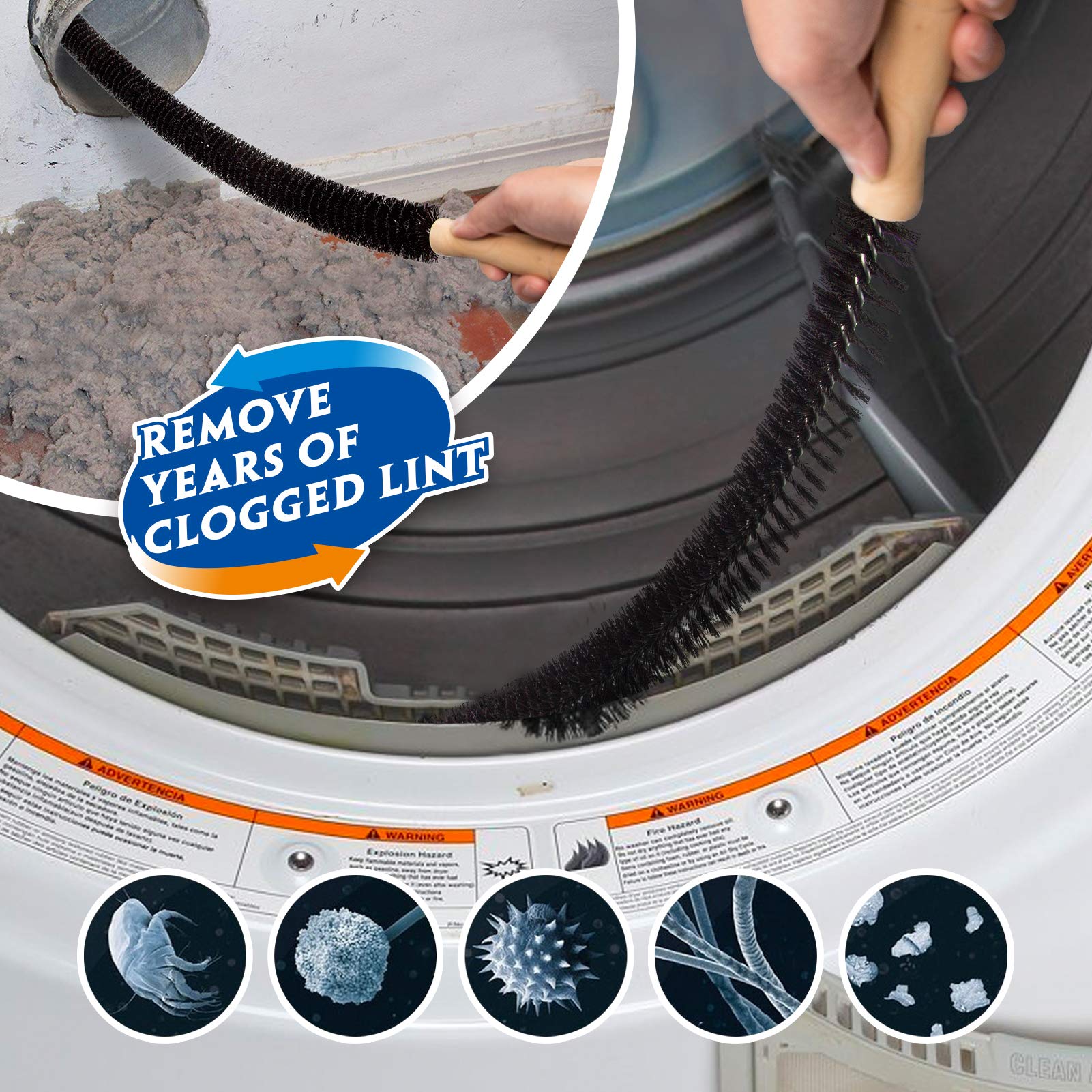 Holikme Dryer Vent Cleaner Kit 2Pack - Lint Vacuum Attachment & B - Holikme Official Product View 4