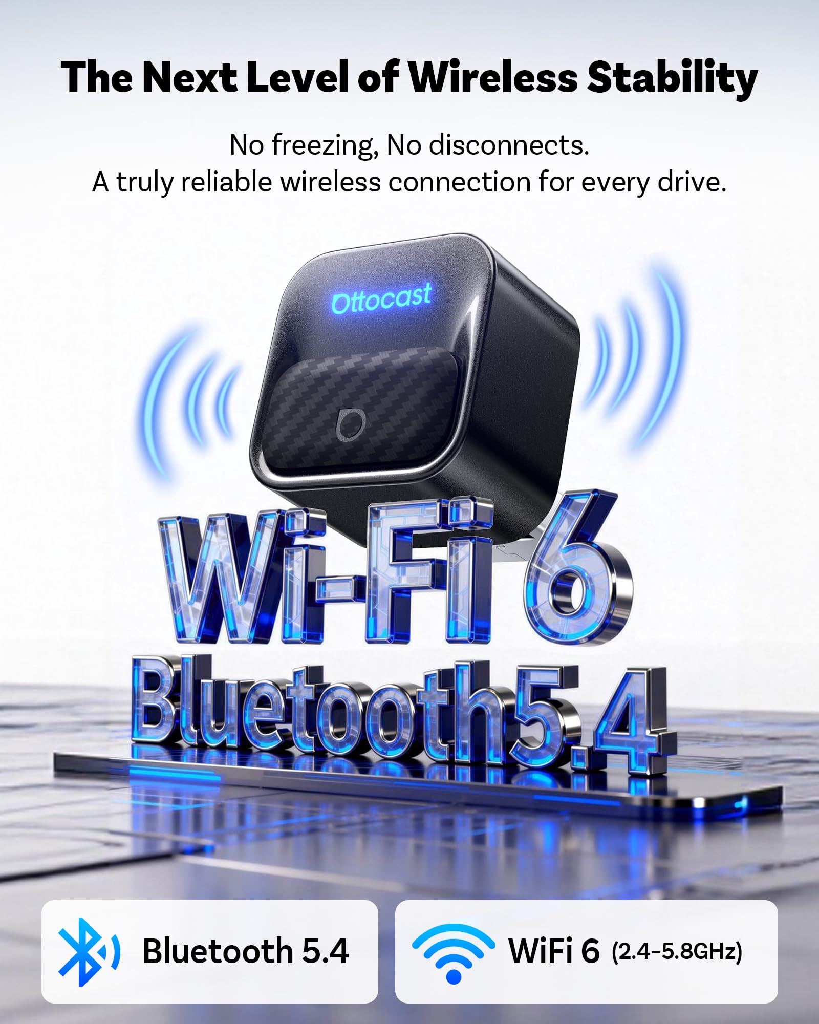 Ottocast Mini Core, 2026 Next-Gen Wireless CarPlay & Android Auto by OTTOCAST - Angle View 4
