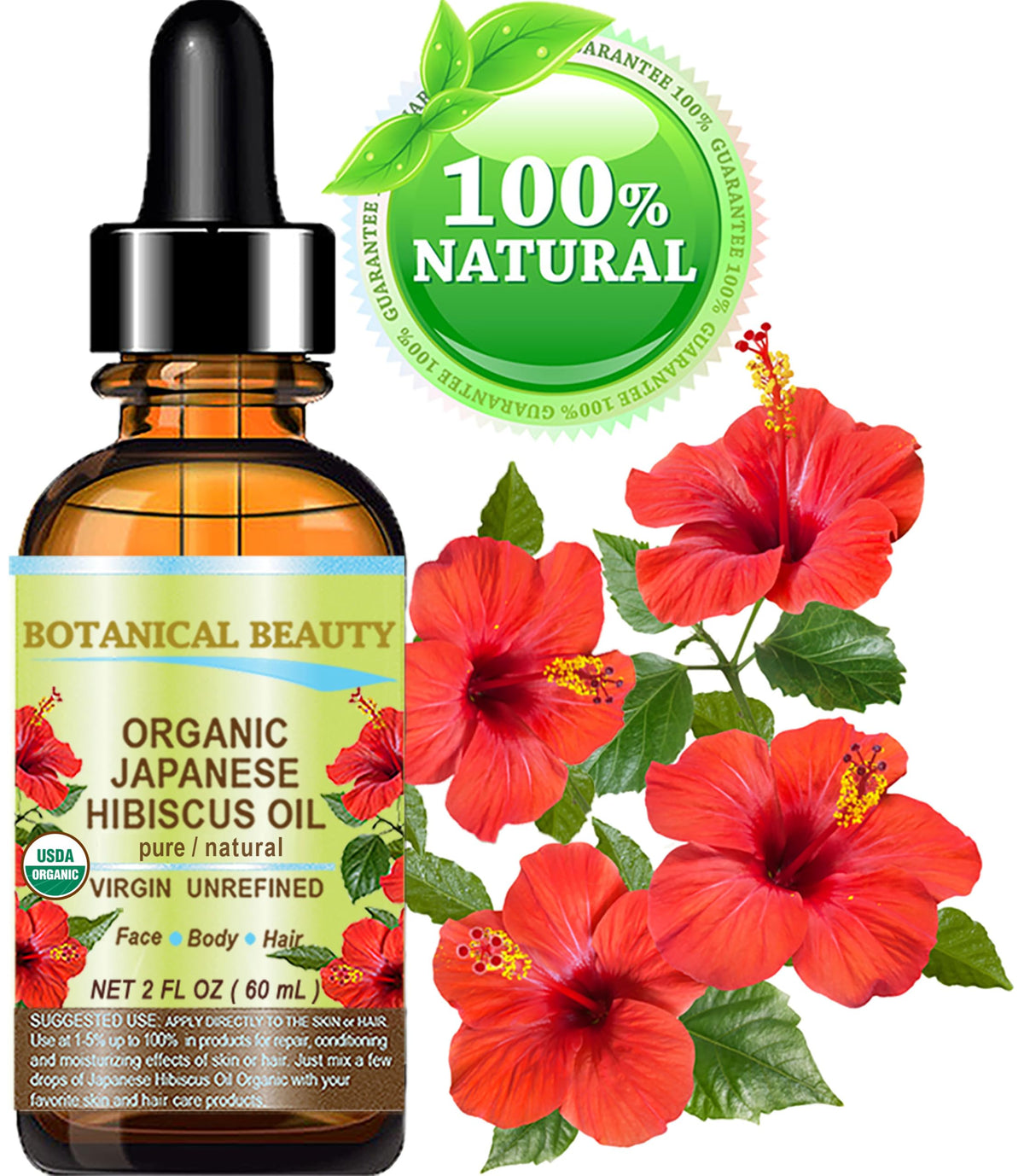 Botanical Beauty Organic HIBISCUS OIL JAPANESE 100 Pure - Botanical Beauty Official Imagery - 3