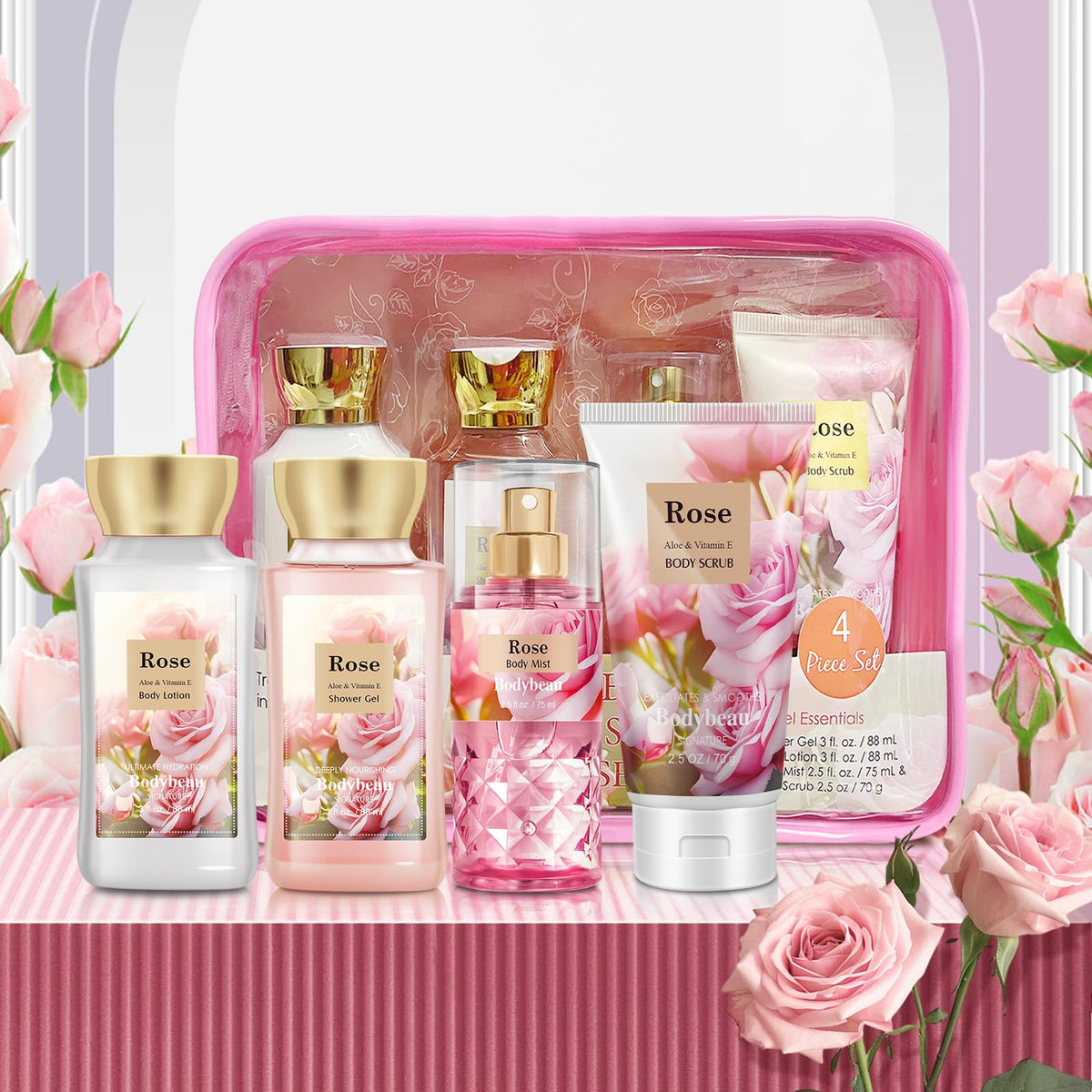 Rose Spa Gift Set For Women - Bodybeau Official Imagery - 8