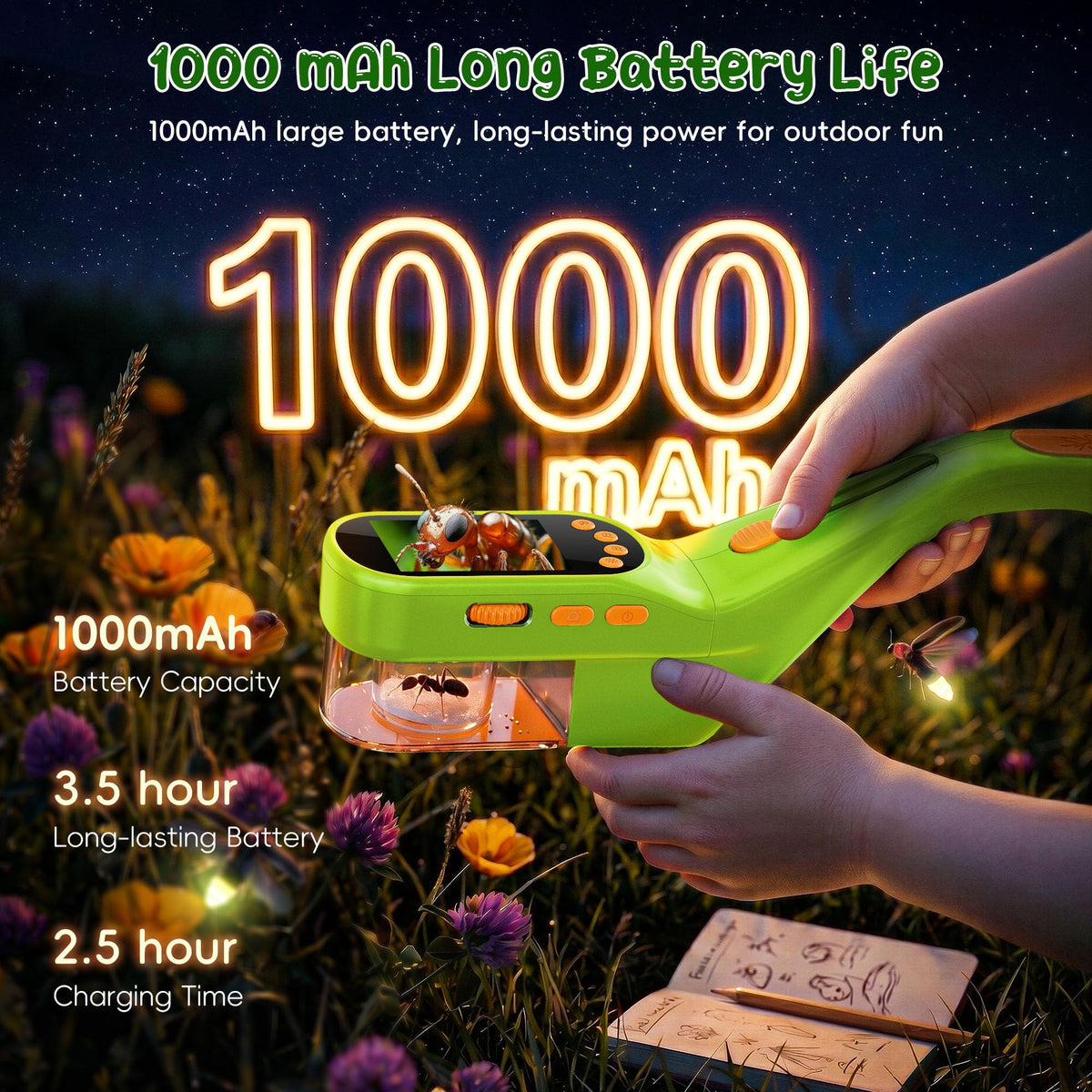Bug Catcher for Kids with 500X Microscope 2 4 Screen STEM - CIMELR Official Imagery - 6