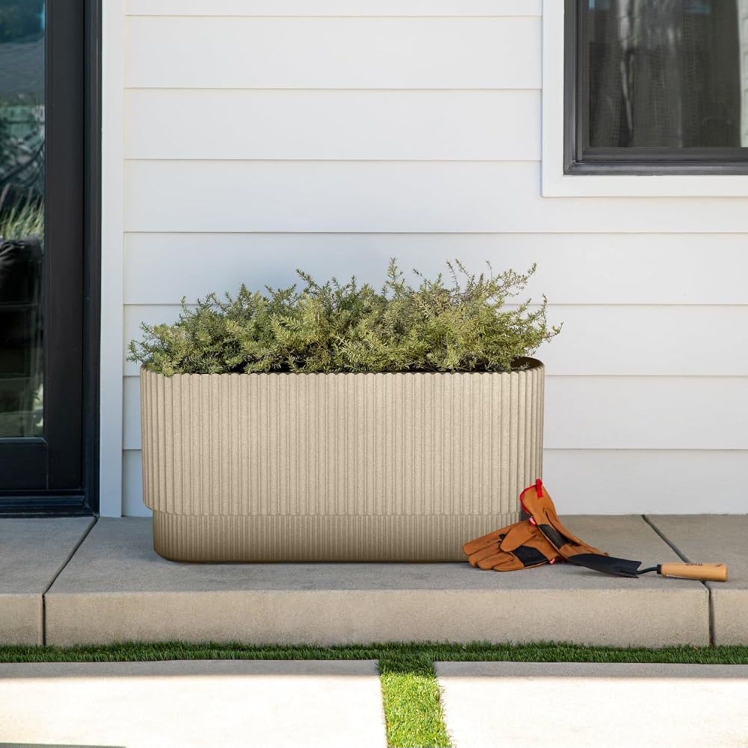 Veradek Demi Series Long Planter for Porch, Patio, Backyard | Durable Plastic