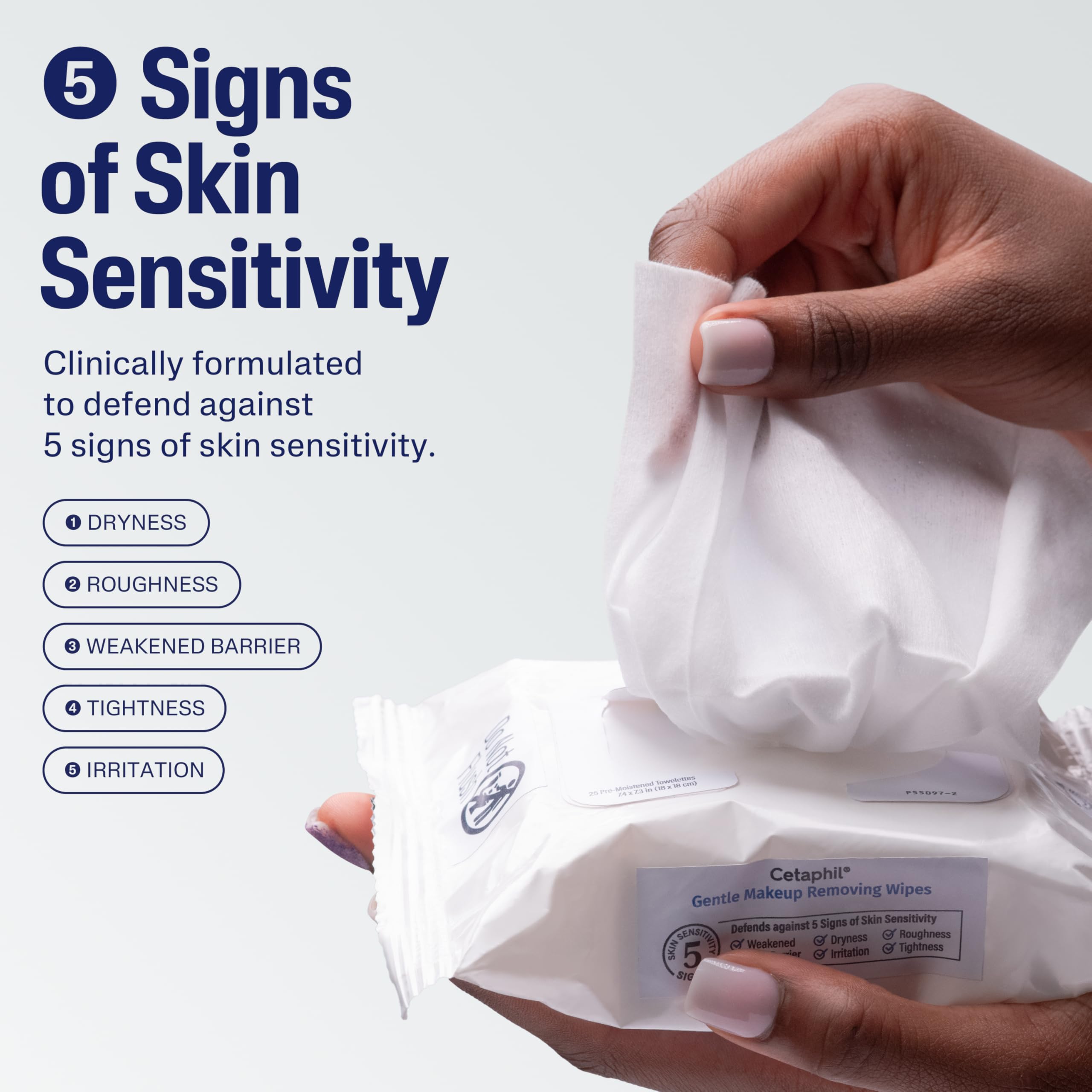 Cetaphil Gentle Makeup Remover Face Wipes, Fragrance Free - Cetaphil Official Product View 3