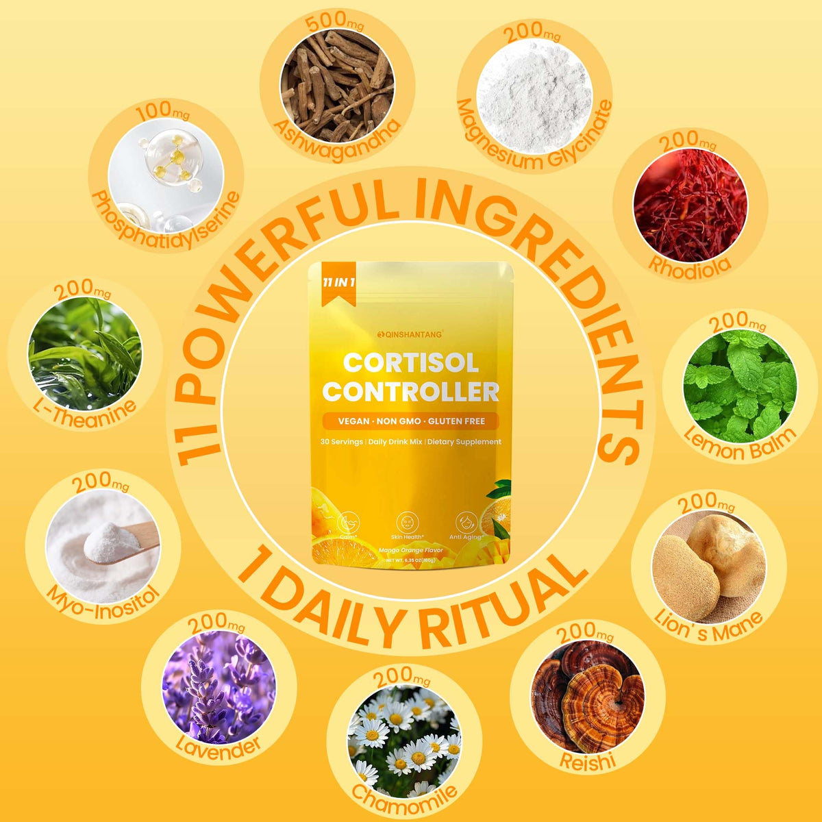 Cortisol Drink Powder Cortisol Supplements for Women - QIN SHAN TANG Official Imagery - 3