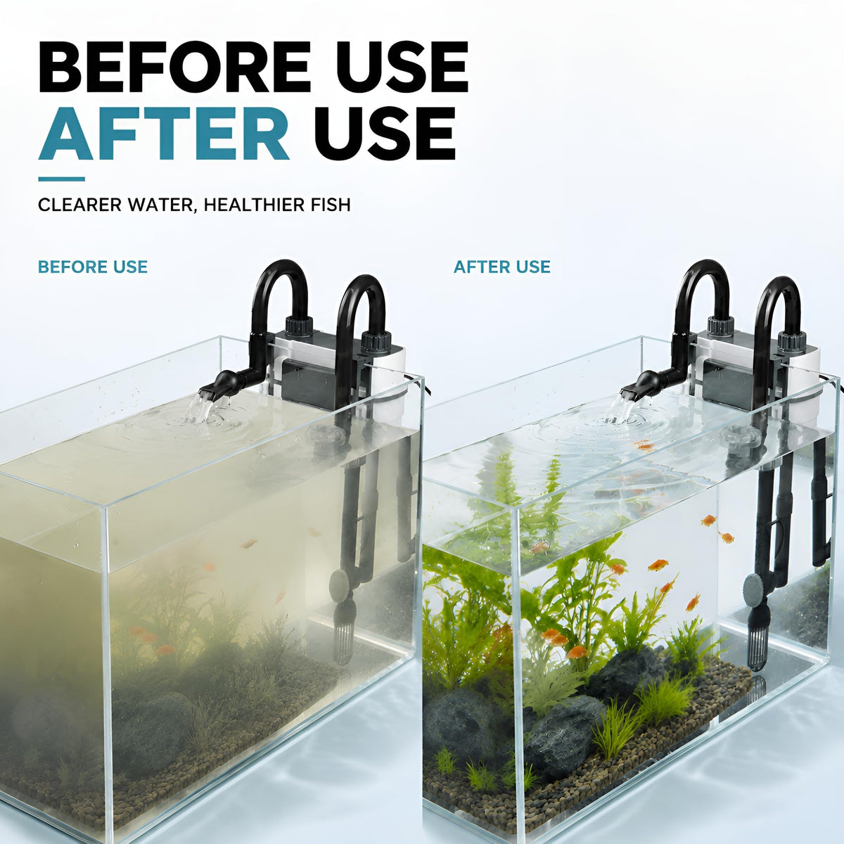 Aquarium Filter for 10 40 Gallon Fish Tank Quiet Hang On - MUZIBAMA Official Imagery - 4