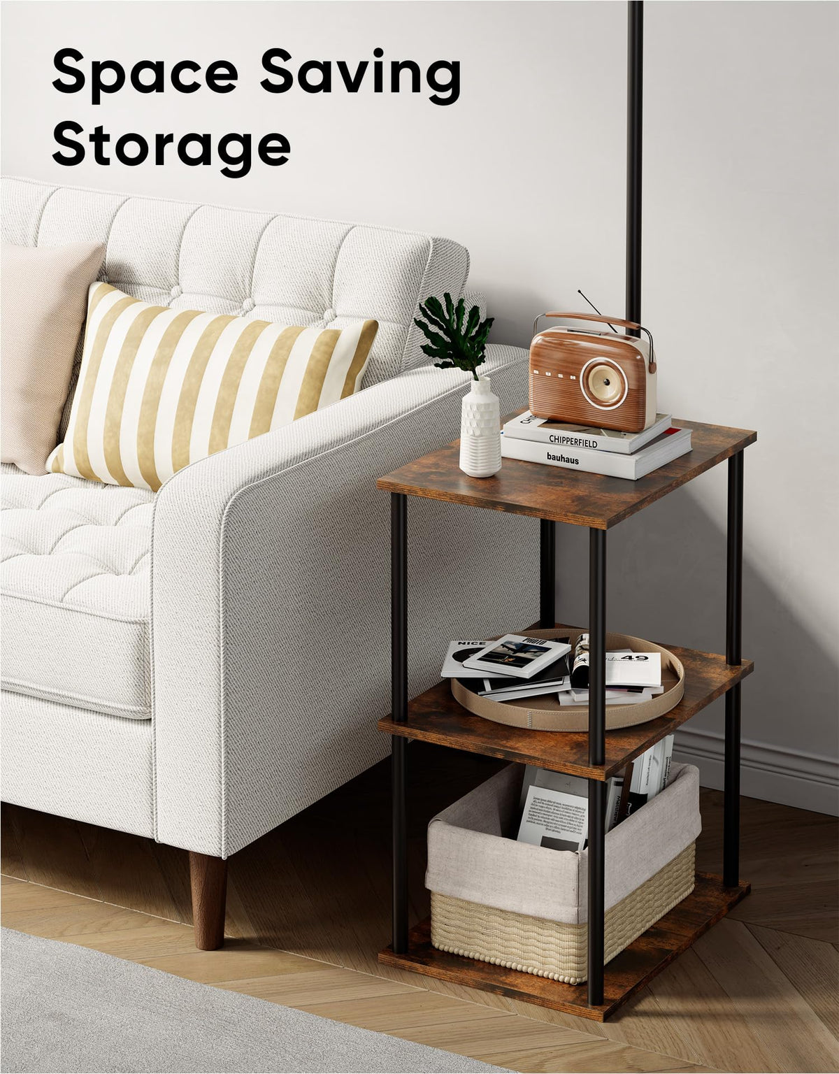 Floor Lamp with Table Night Stand with Lamp Narrow Side - PARTPHONER Official Imagery - 7