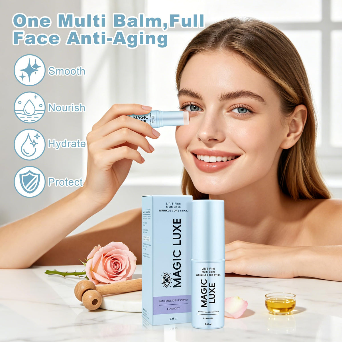 Magic Luxe Korean Under Eye Balm Stick Luxe Under Eye Balm - MAGIC LUXE OIL Official Imagery - 8