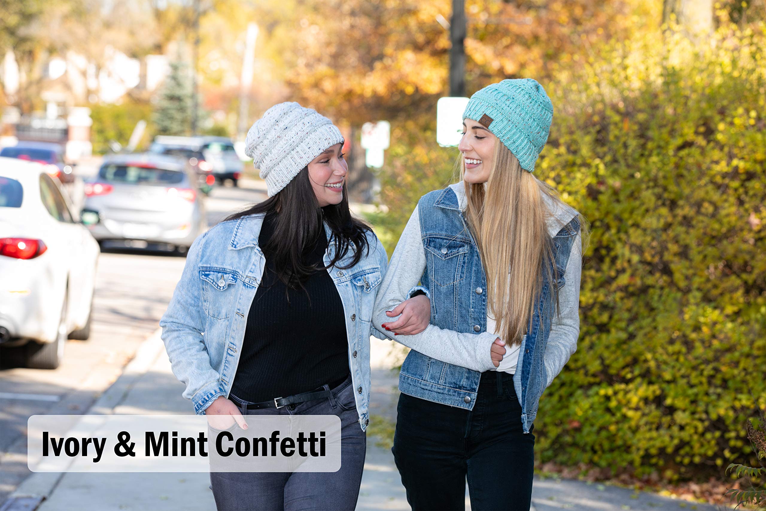 Funky Junque Premium Confetti Knit Beanie - Ultra Soft & Cozy Winter H - View 5