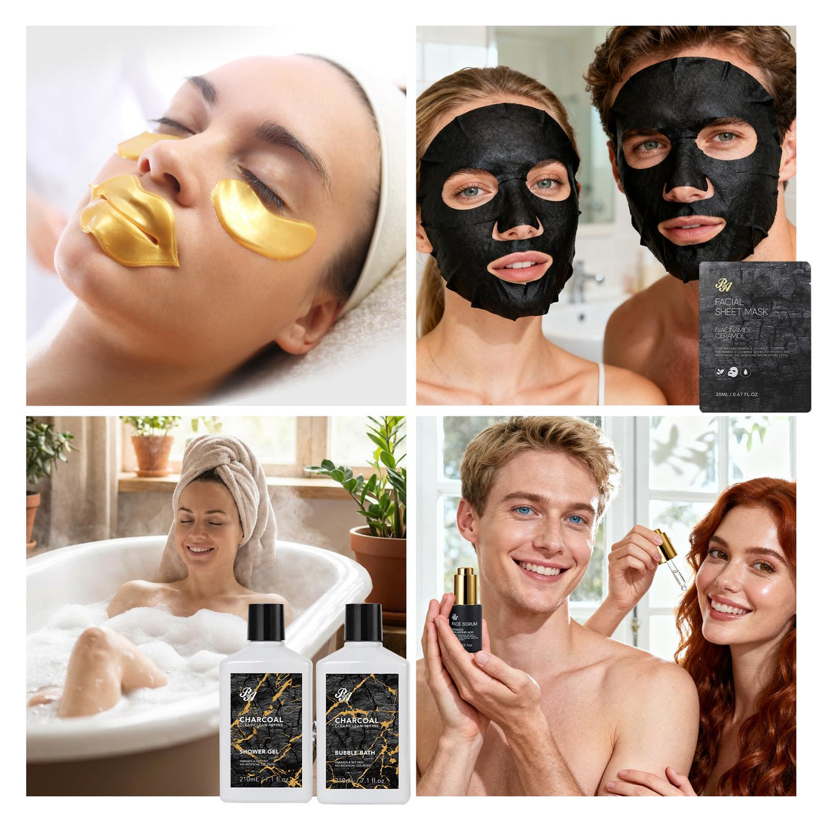 25 Pcs Bath Body Gift Set for Women Charcoal Skin Care Kit - RA ROSA ACCA Official Imagery - 6