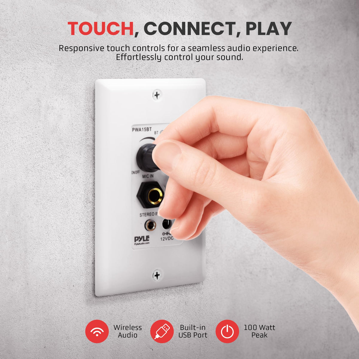 Pyle Wireless BT Receiver Wall Mount - Pyle Official Imagery - 3