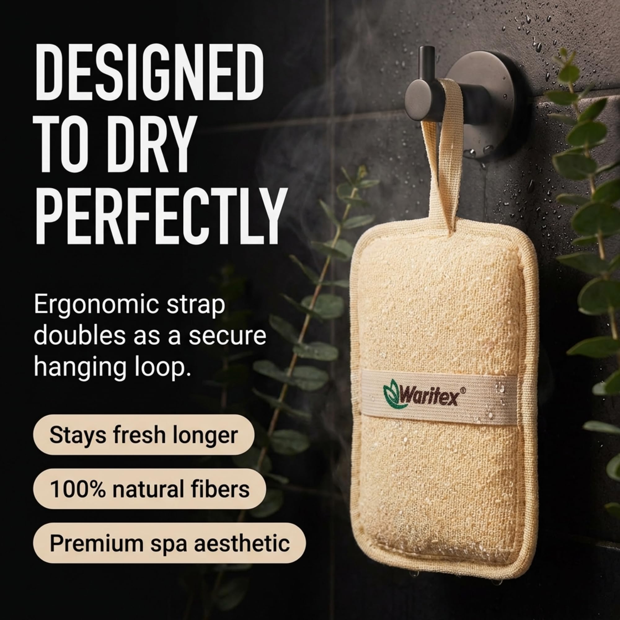 Waritex Organic Egyptian Loofah Rectangular Exfoliating Body Scrub - WARITEX Official Product View 8