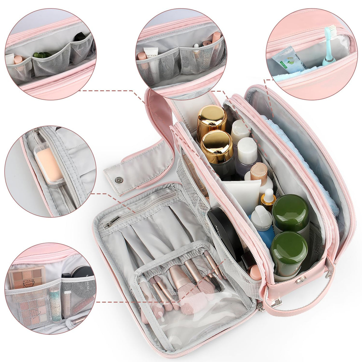 Toiletry Bag for Women Makeup Travel Bag Organizer Large - Rhea Rose Official Imagery - 6