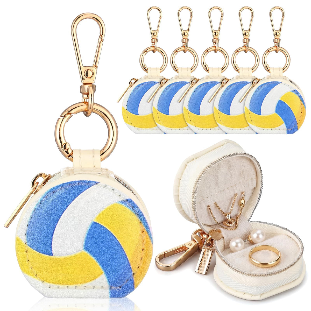 Nosiny 6 Pack Mini Volleyball Jewelry Box Holder Team Gifts - Nosiny Official Imagery - 1