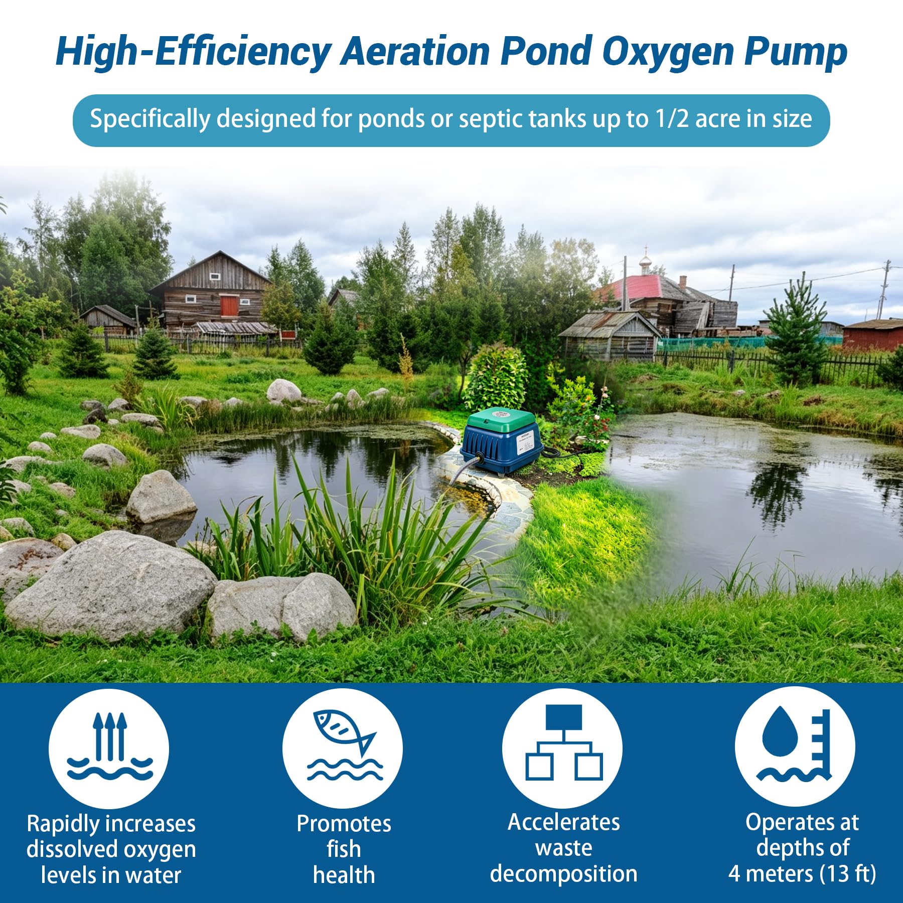 Drako-Myxx Upgraded HP-90 Pond Aerator/Septic Tank Linear Air Pum - Drako-Myxx Official Product View 6