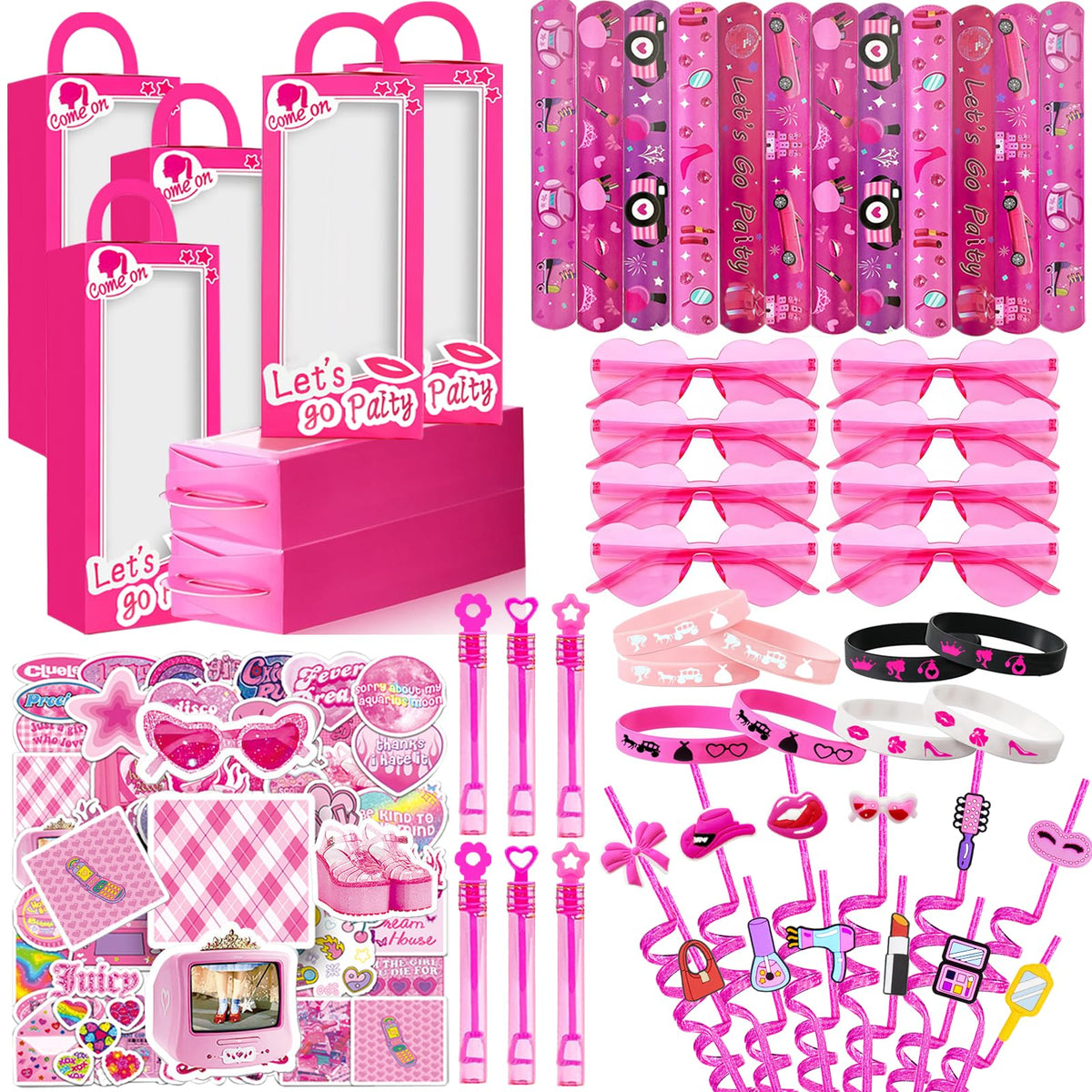 CHSLtmxq 122 PCS Pink Party Favors Toy Goodie Bag Stuffers - CHSLtmxq Official Imagery - 1