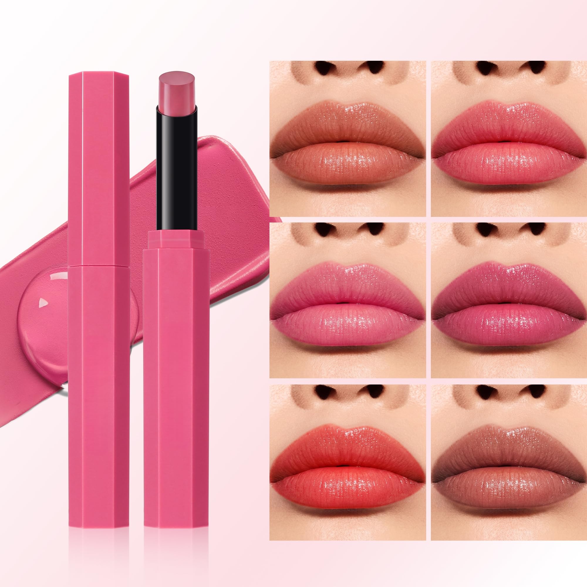 SAUBZEAN long-lasting glossy lipstick in a vibrant lip color, satin finish, perfect for women’s makeup and daily wear.