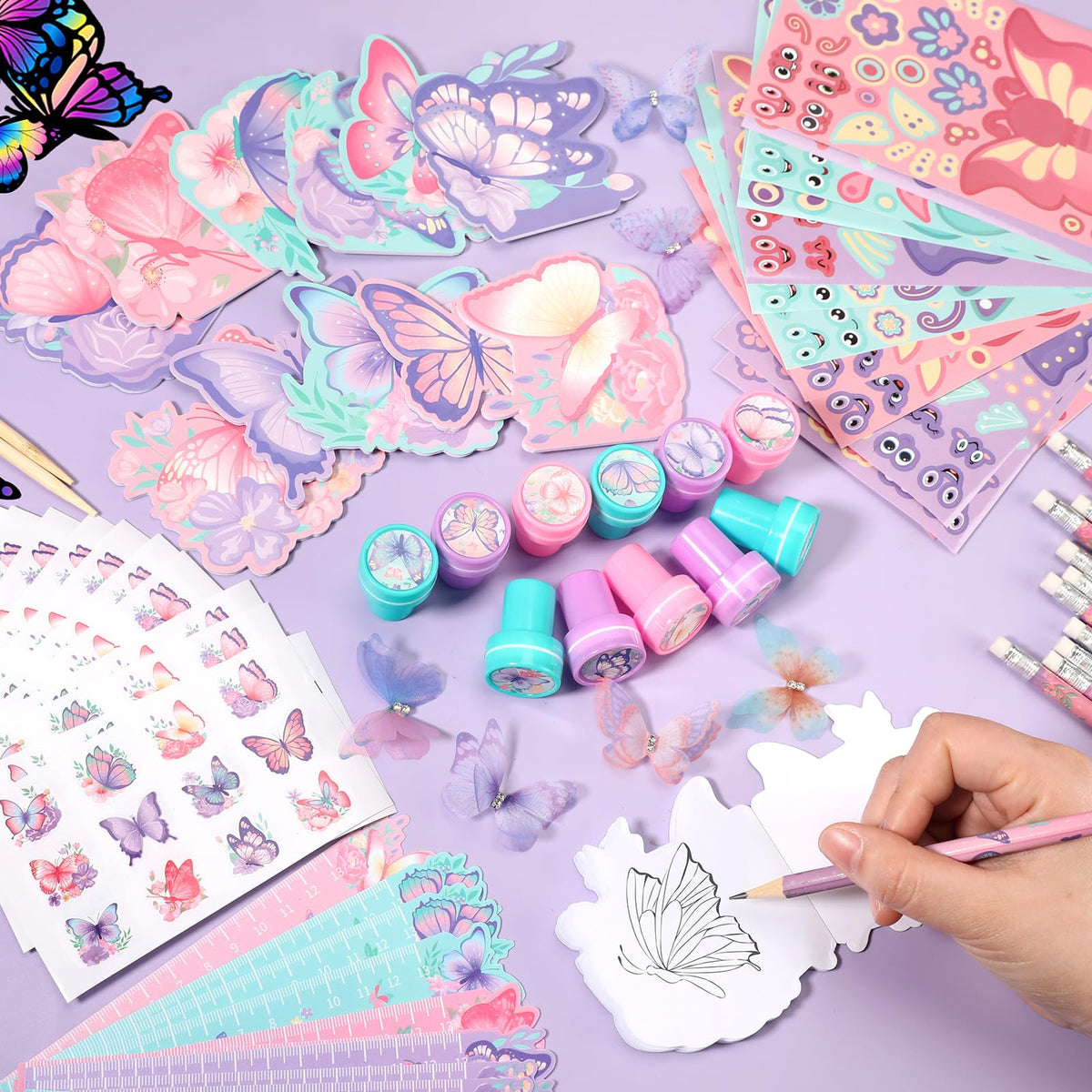 BenLouis 108Pcs Butterfly Stationery Set Party Favors for - BenLouis Official Imagery - 3