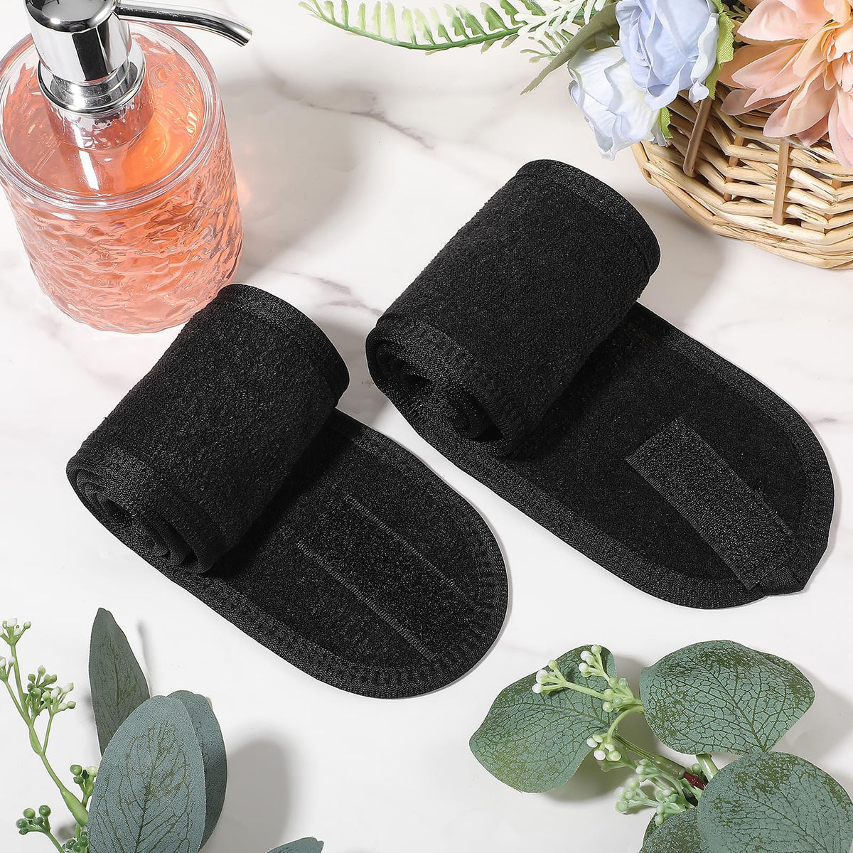 Lemecima 30 Pack Black Spa Headband Bulk Adjustable Facial - Lemecima Official Imagery - 6