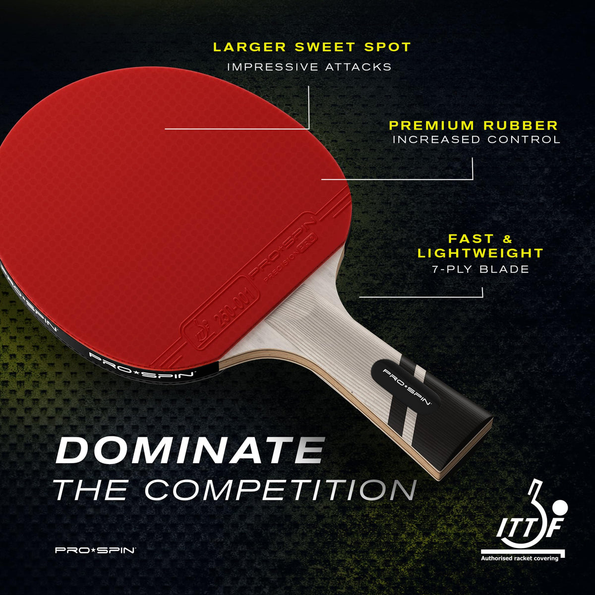 PRO SPIN Ping Pong Paddles ITTF Approved Professional Table - PRO-SPIN Official Imagery - 3