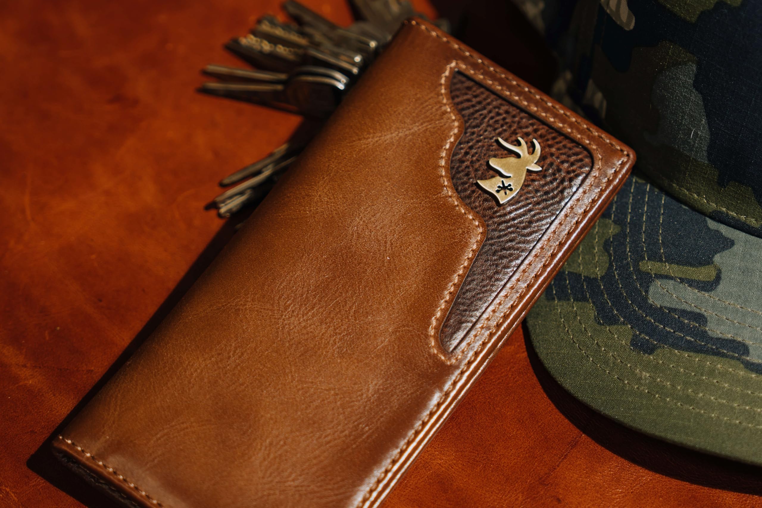 House of Jack Co. Deer Ornament Long Bifold Rodeo Wallet, Hunting Wallet