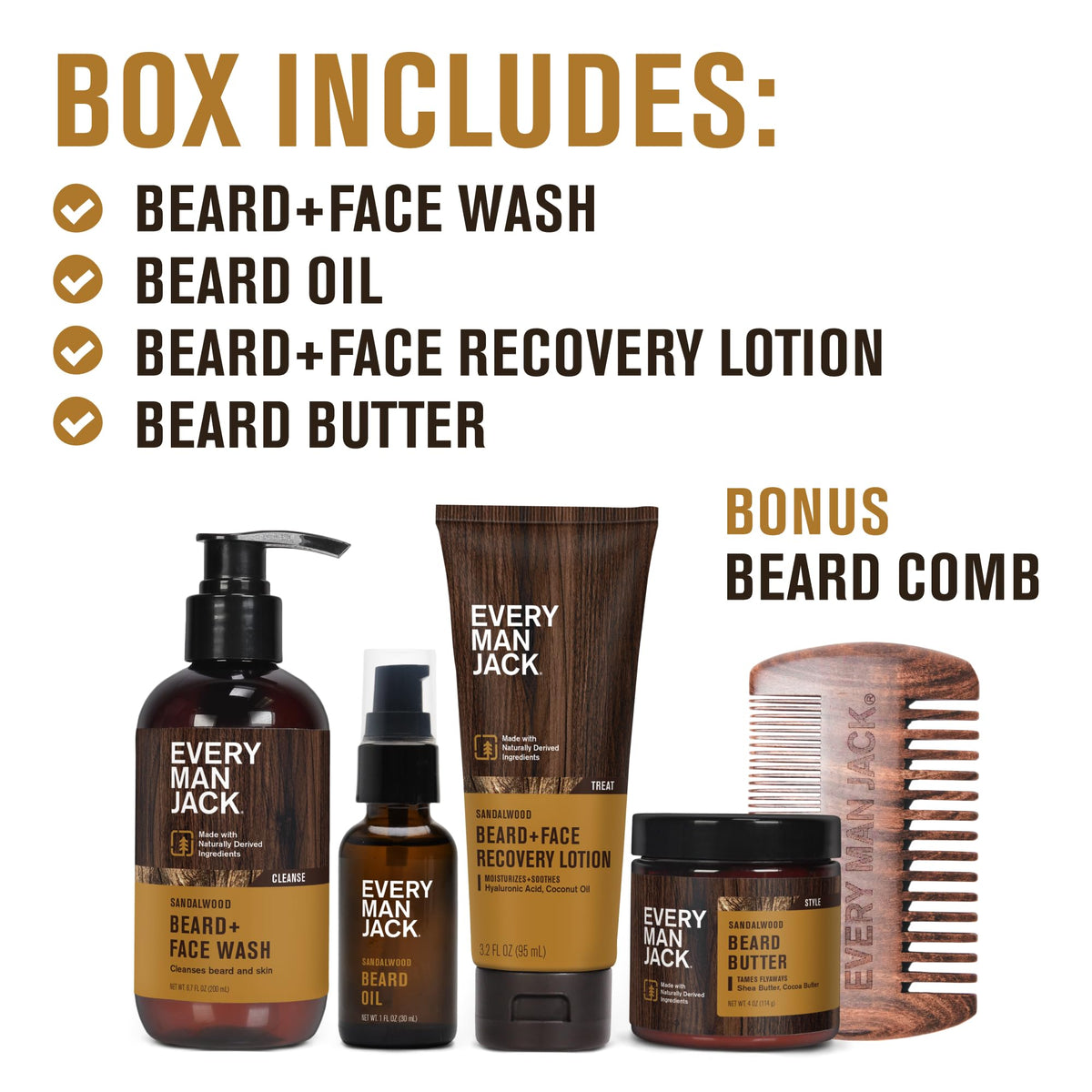 Every Man Jack Complete Beard Care Kit for Men Sandalwood - Every Man Jack Official Imagery - 4