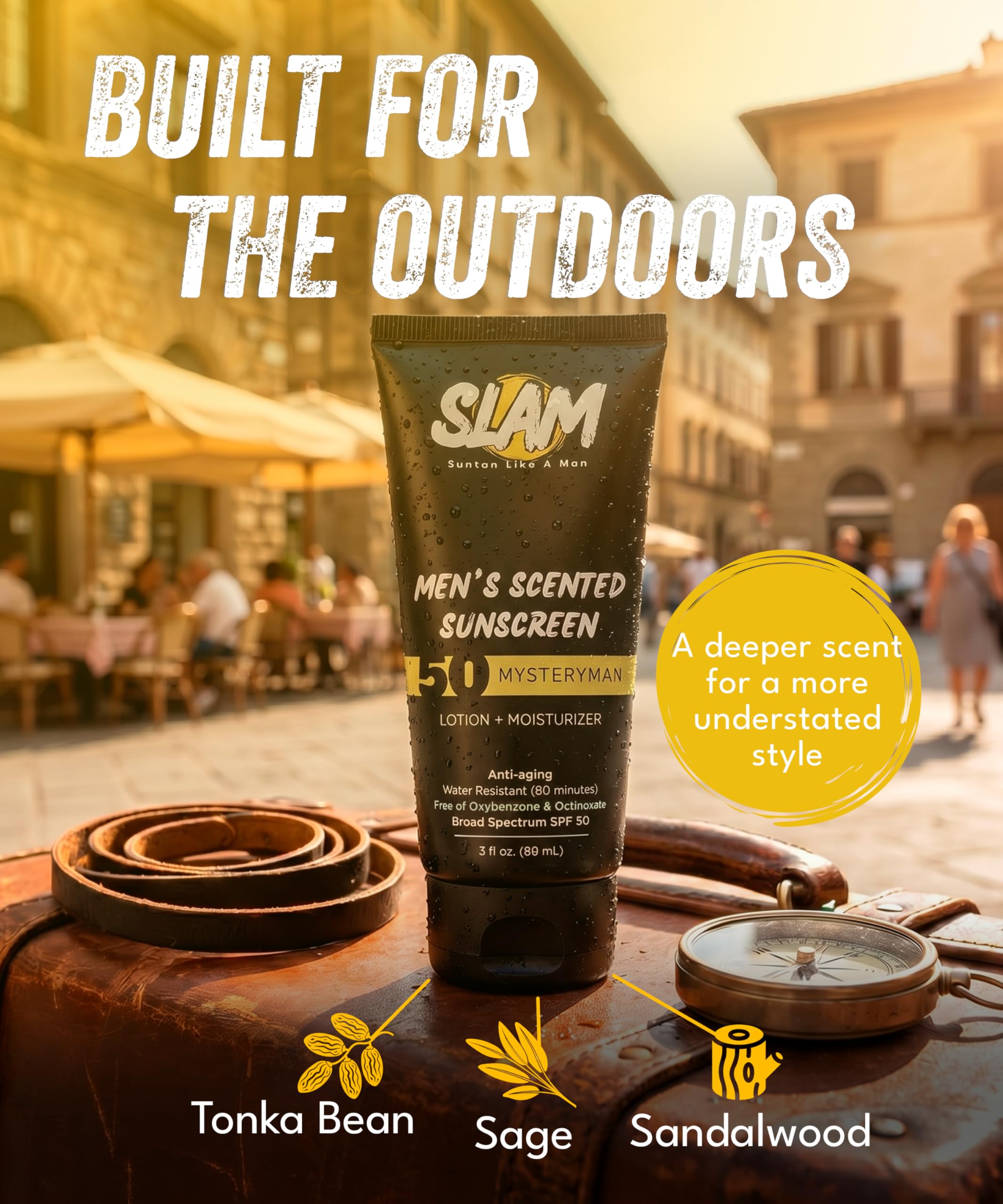 SLAM Sunscreen for Men Mens Face Lotion with SPF 50 - Slam Lotion Official Imagery - 3
