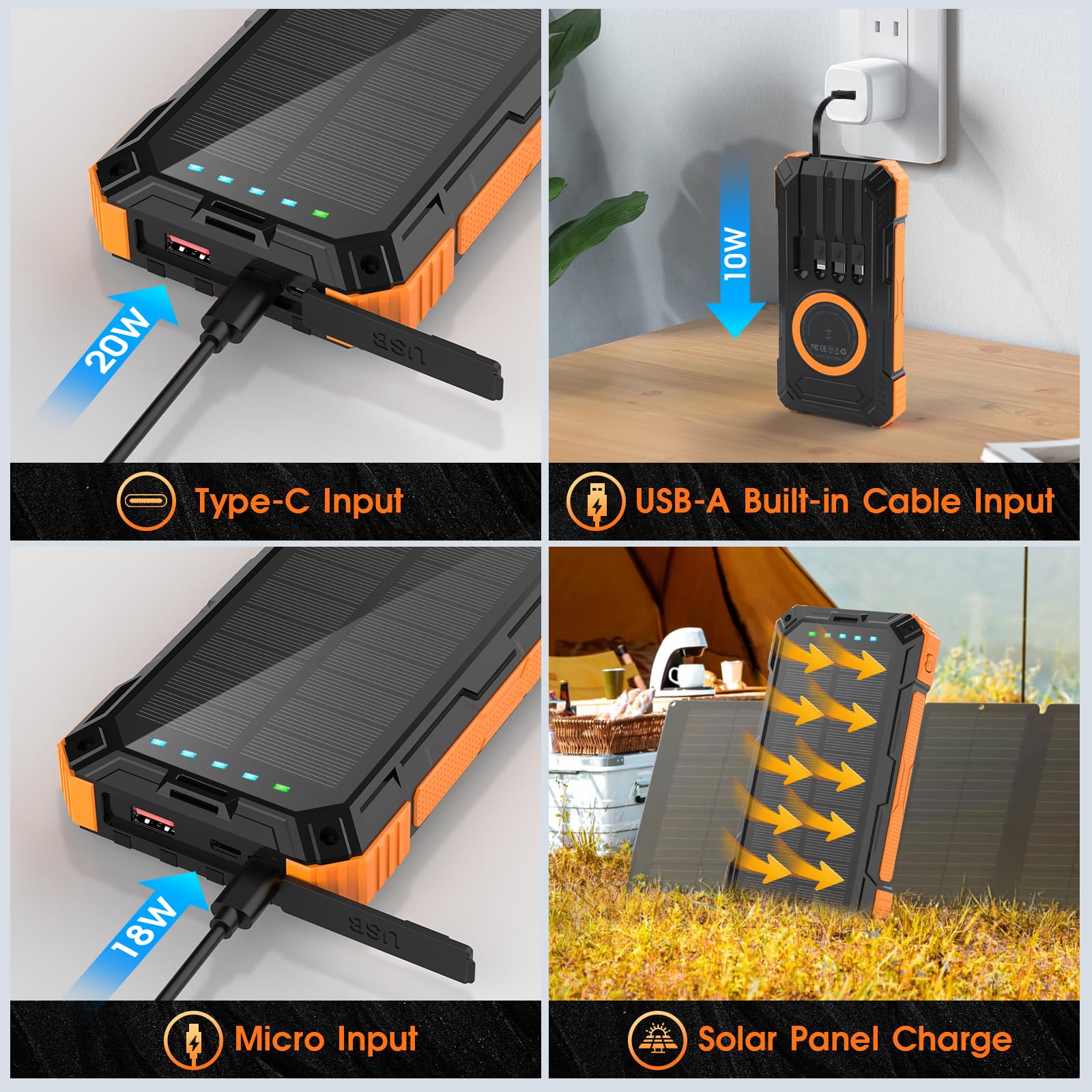 Solar Power Bank 49800mAh Wireless Portable Phone Charger - BLASOUL Official Imagery - 7