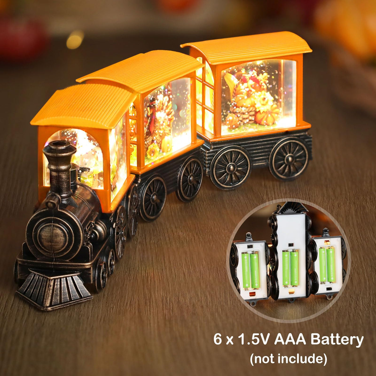Fall Snow Globe Lantern Fall Decorations for Home Lighted - Gorrzai Official Imagery - 5