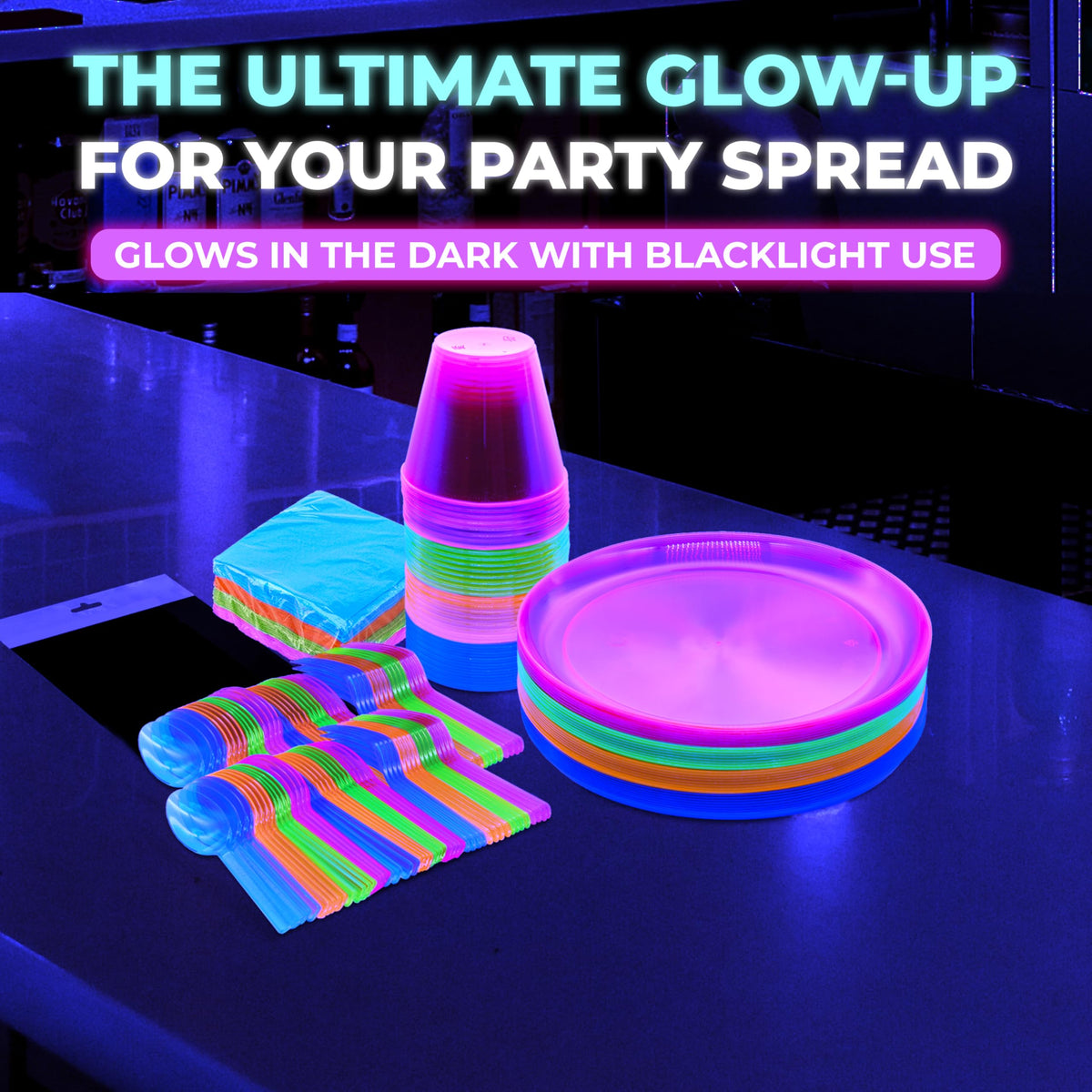 Party Essentials Disposable Plastic Glow in the Dark Party - Party Essentials Official Imagery - 3