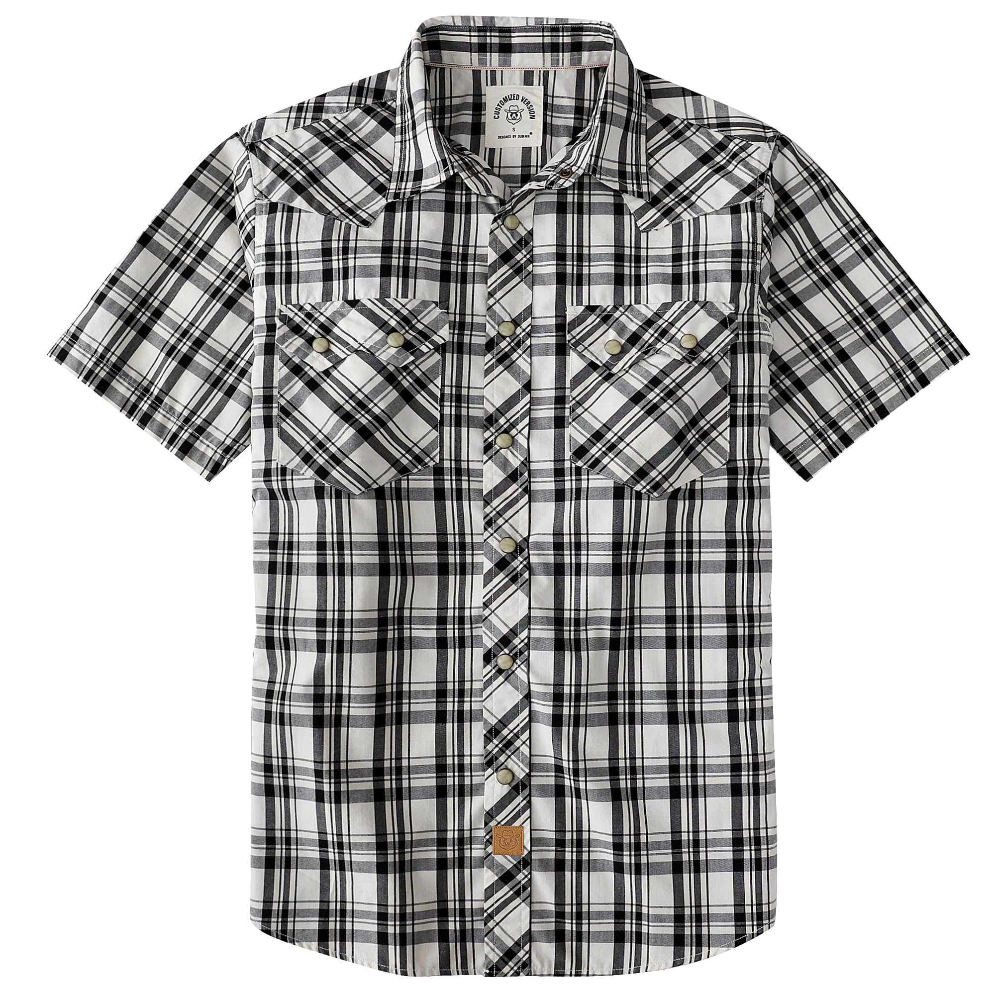 Dubinik® Pearl Snap Western Shirt for Men Short Sleeve 2 Sawtooth Pocket - Dubinik Official Product View 7