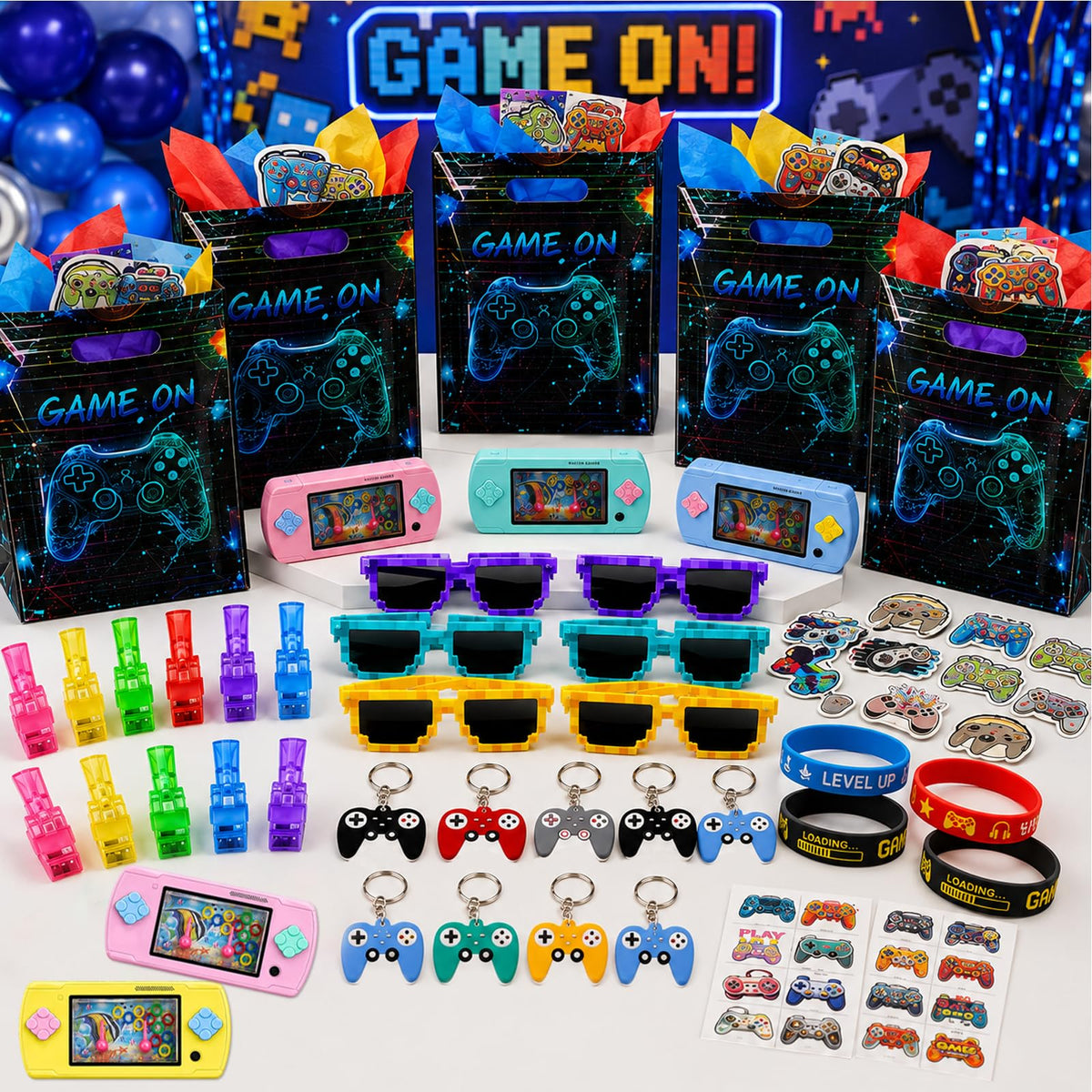 190 Pcs Video Game Party Favors Gamer Birthday Goodie Bag - FSNBHGM Official Imagery - 8