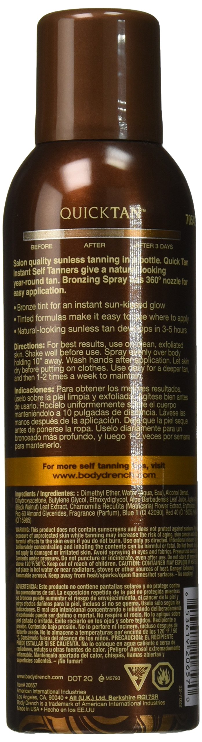 Body Drench Quick Tan Instant Self Tanning Spray, Medium Dark, 6 oz (Pack of 3) - Body Drench Official Product View 3