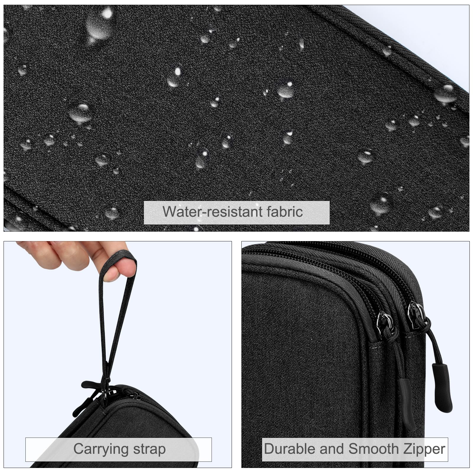 FYY Electronic Organizer, Travel Tech Pouch Bag, Cable Organizer Black - View 4
