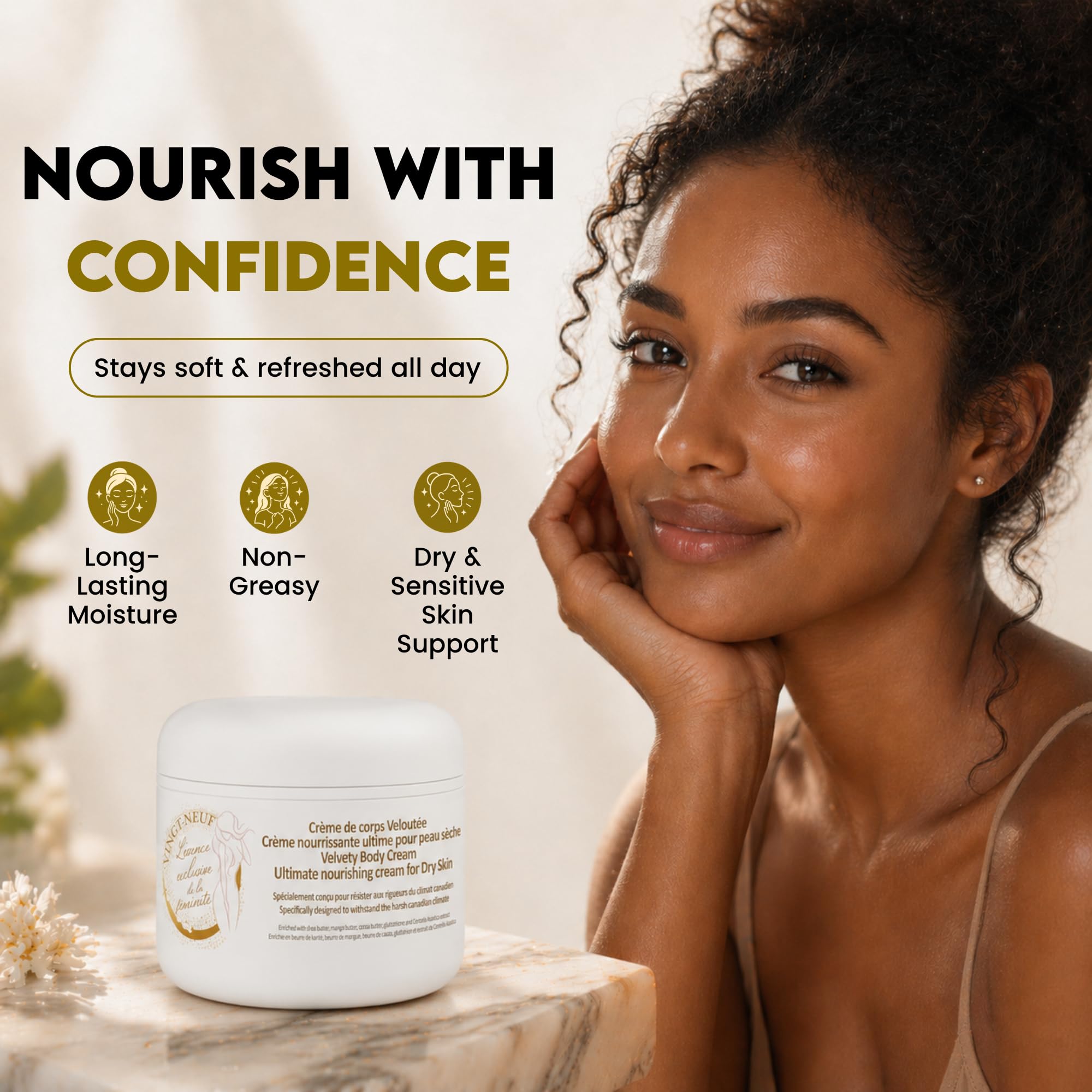 VINGT-NEUF 100 g / 3.53 oz Nourishing Body Cream for Dry Skin - VINGT-NEUF Official Product View 6