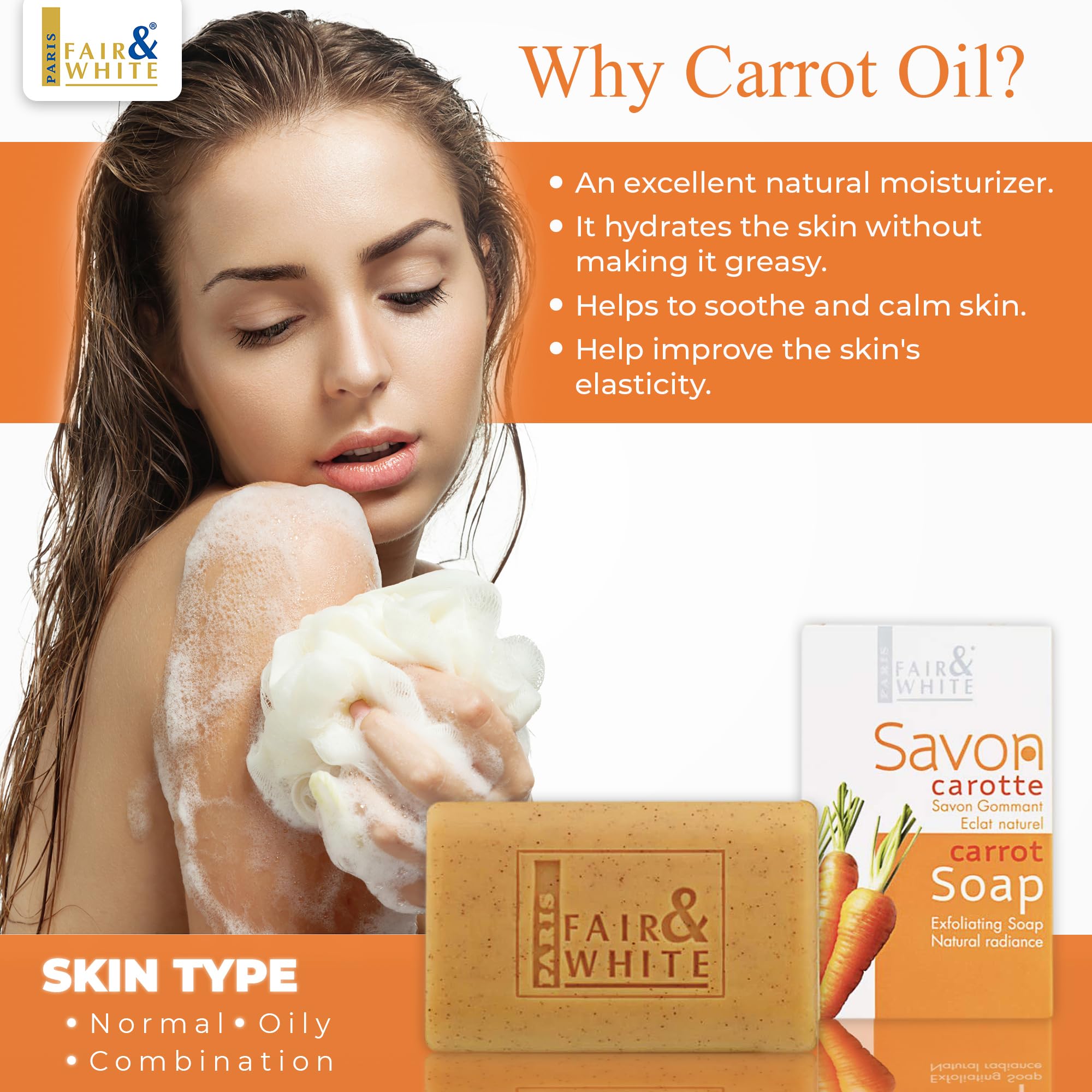 FAIR & WHITE Original Exfoliating Soap - Repairing & Nourishing & 200g with Car - FAIR & WHITE Official Product View 4